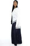 FLORAL JACQUARD SKIRT - NAVY