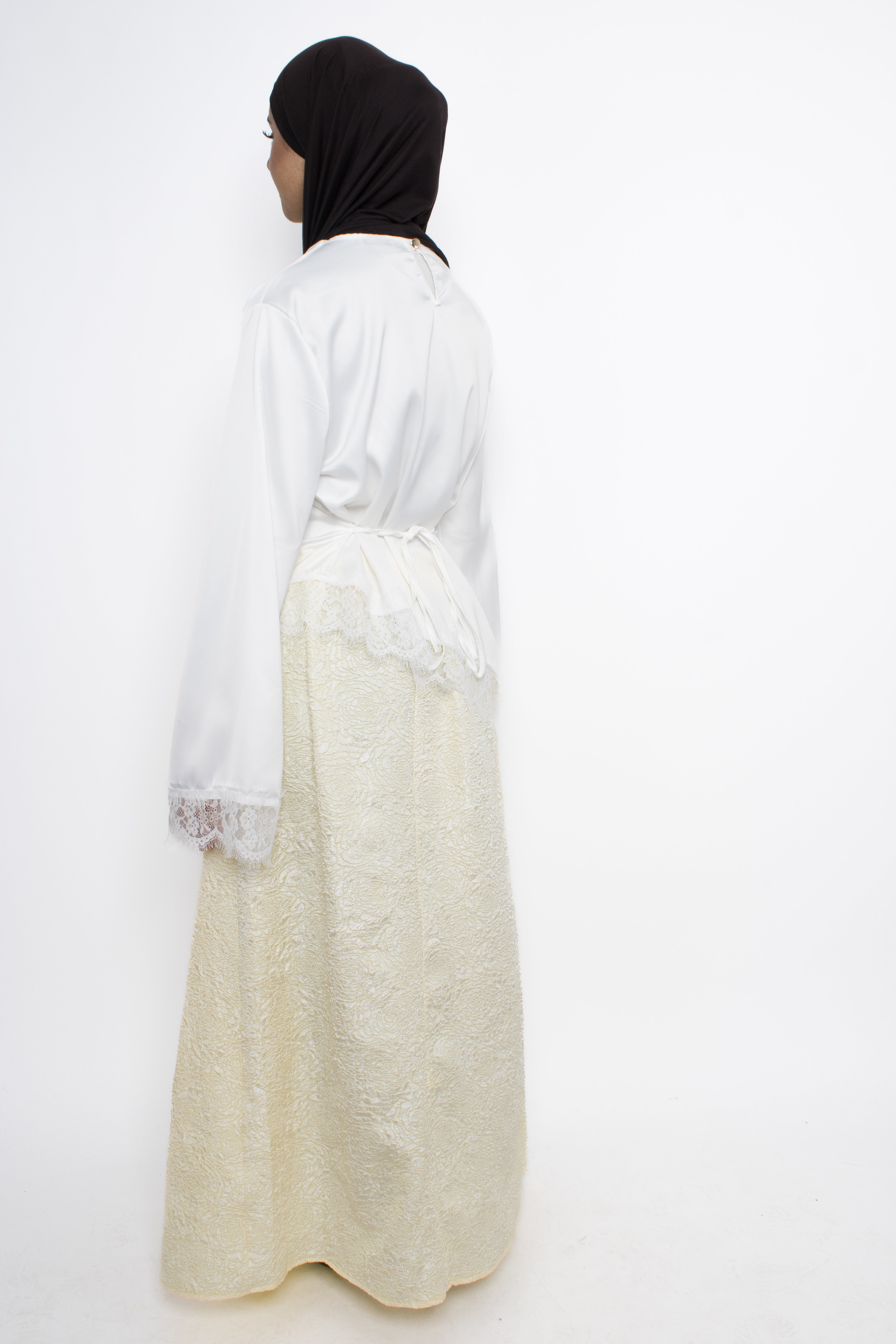 FLORAL JACQUARD SKIRT - BUTTER YELLOW