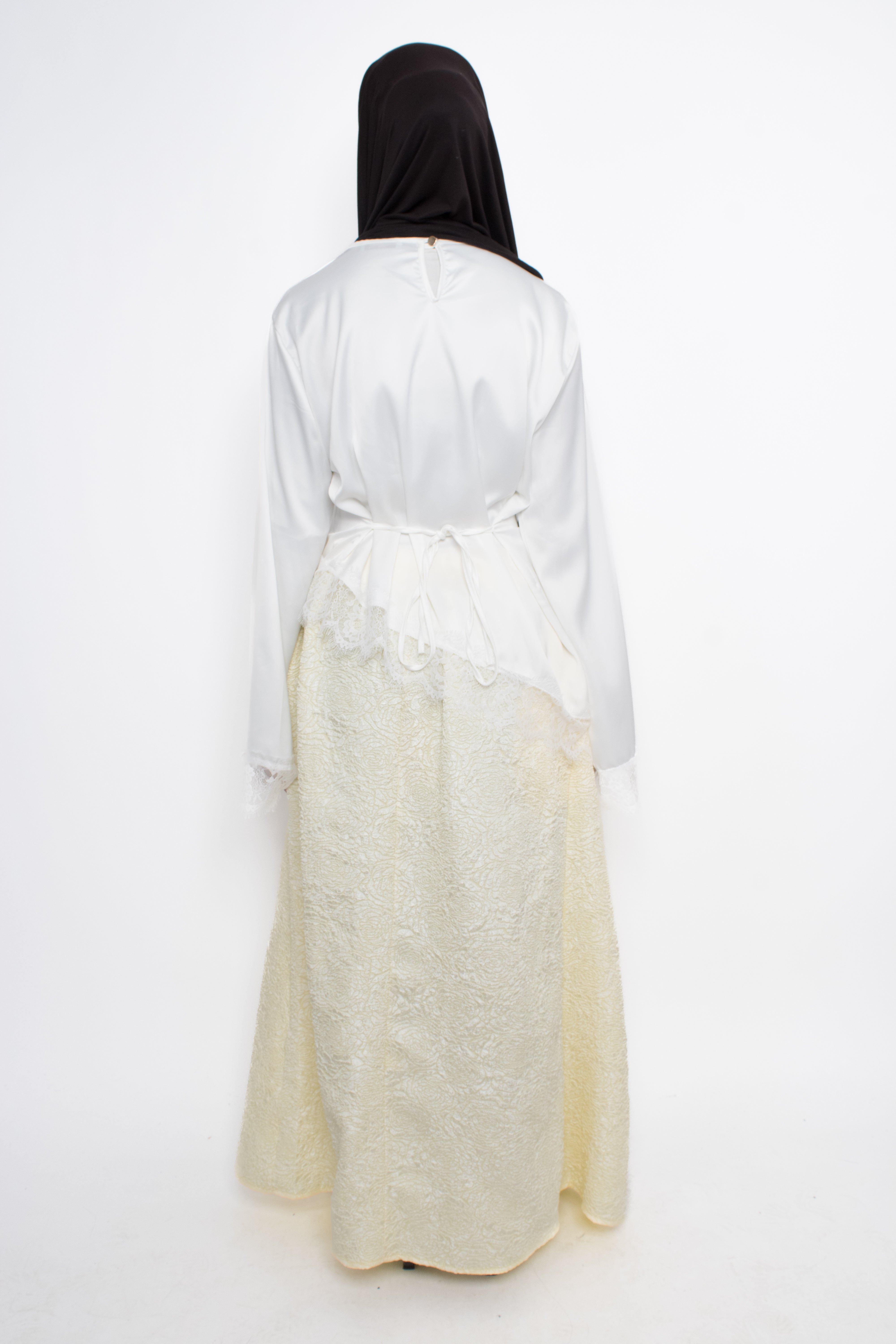 FLORAL JACQUARD SKIRT - BUTTER YELLOW