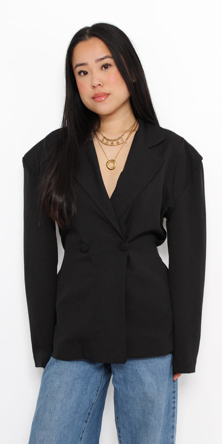 SNATCHED BLAZER - BLACK