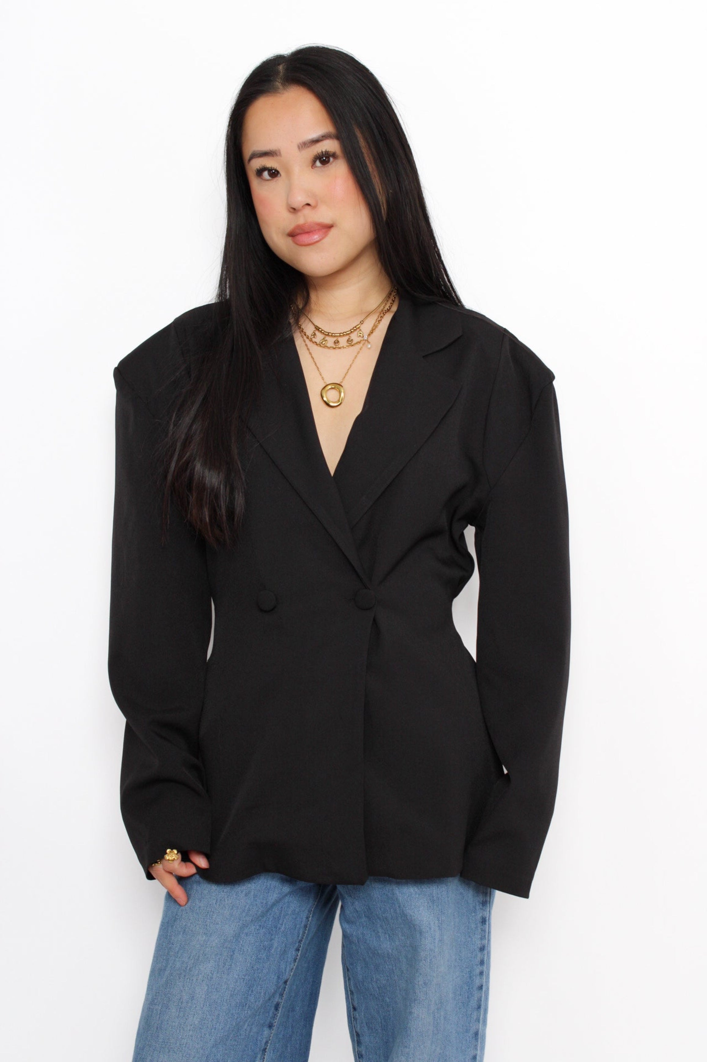SNATCHED BLAZER - BLACK