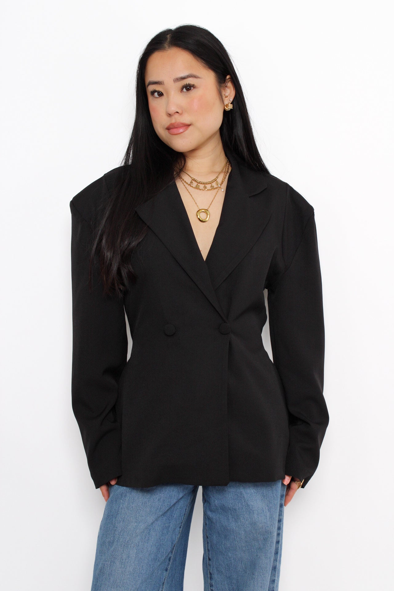 SNATCHED BLAZER - BLACK