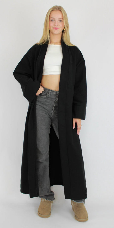 “TALL” NYLA KIMONO - BLACK