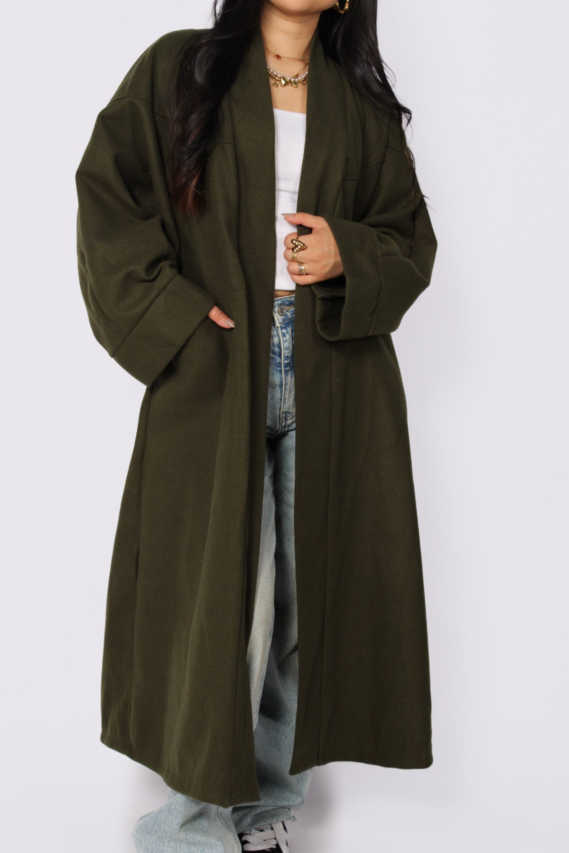 NYLA KIMONO - ARMY GREEN