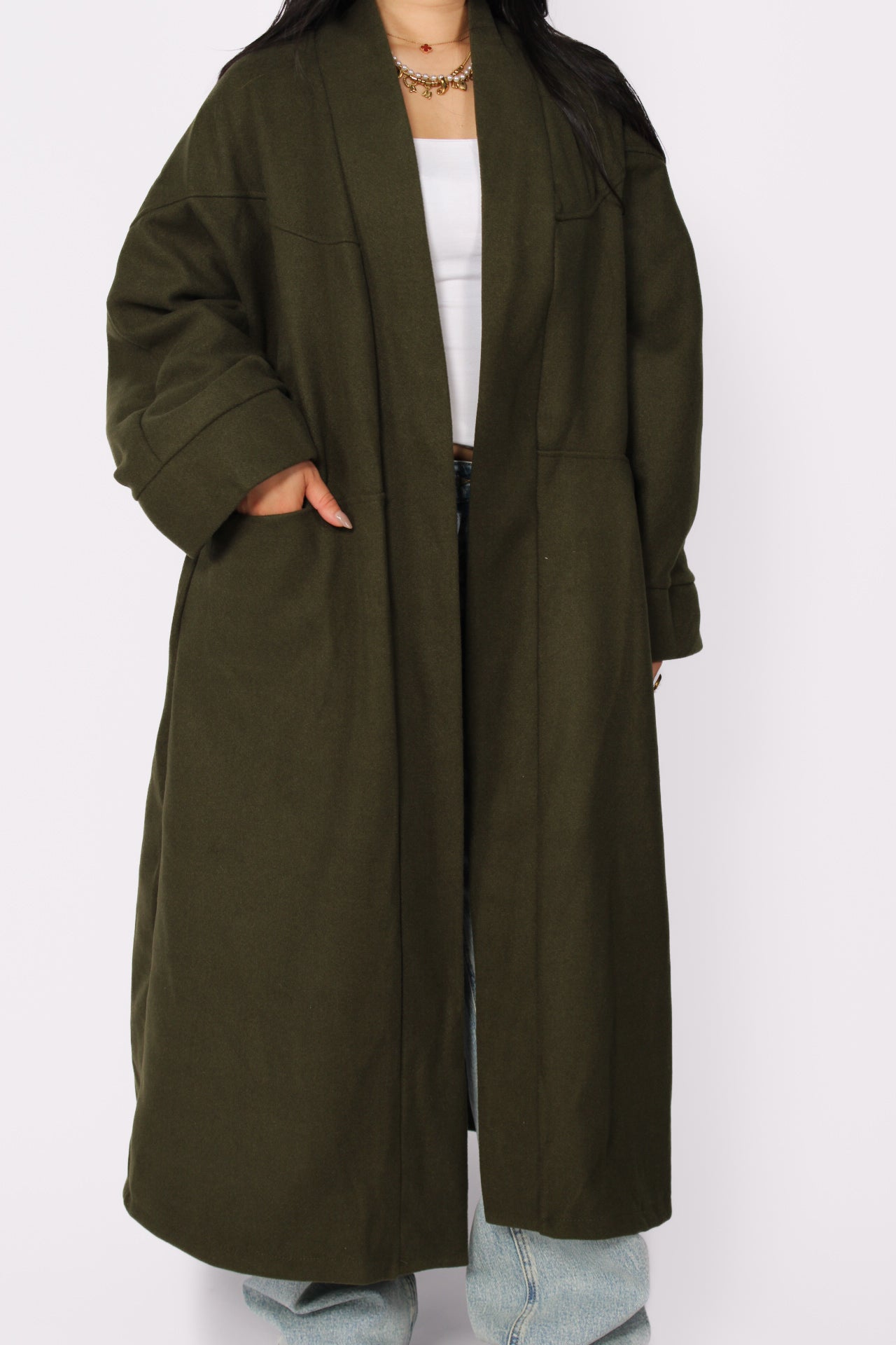 NYLA KIMONO - ARMY GREEN
