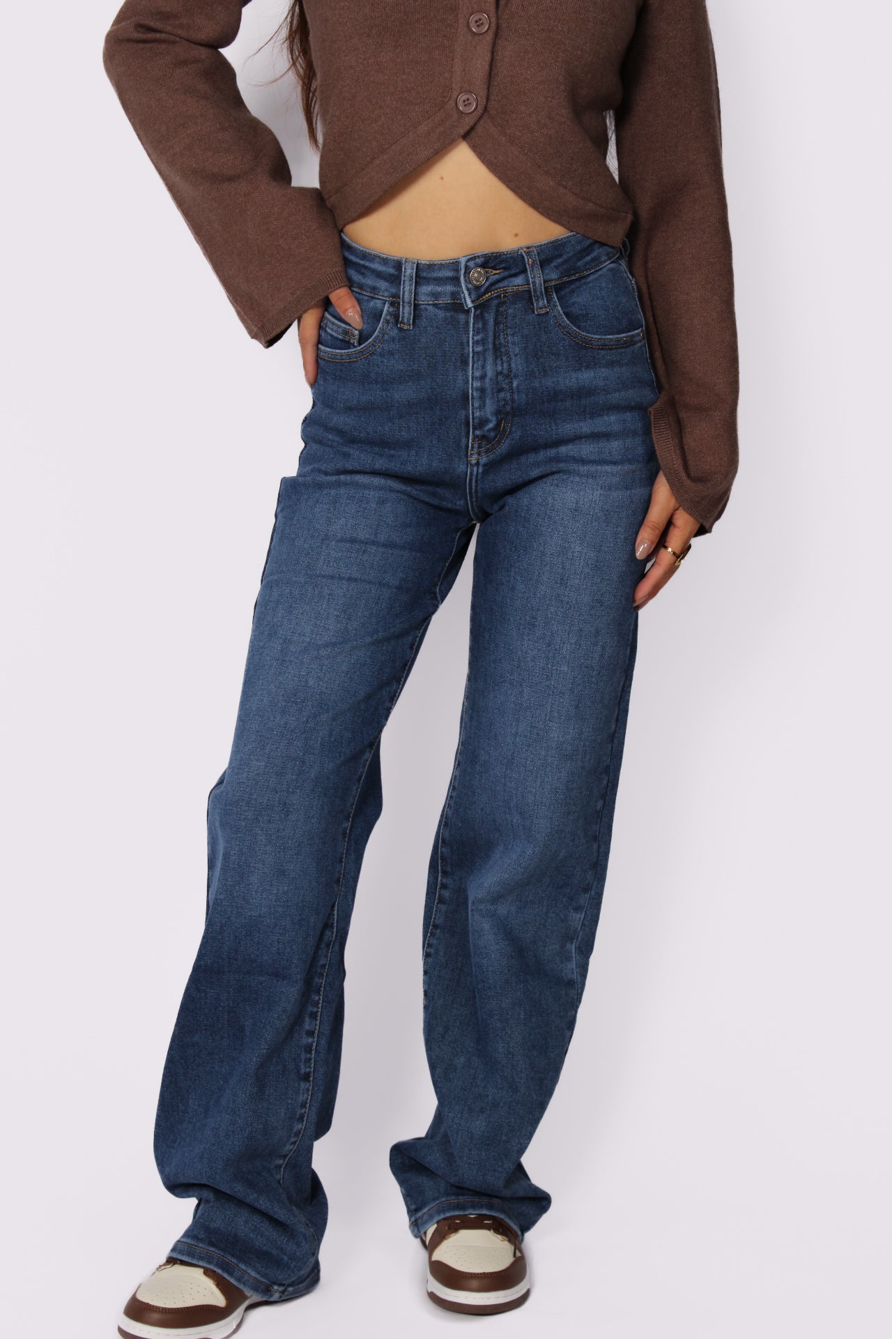WIDE LEG JEANS 876-18 - DARK DENIM