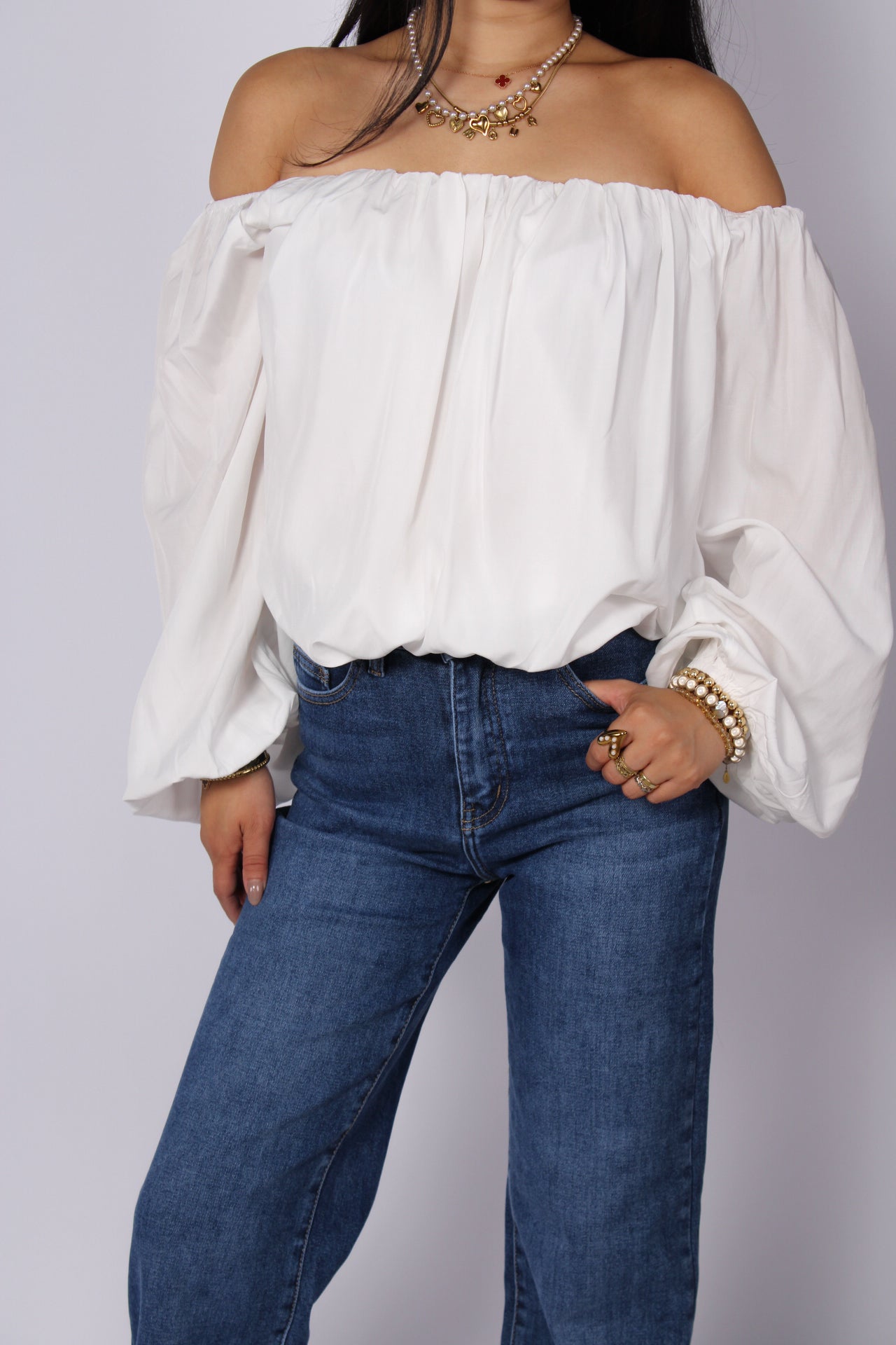 OFF SHOULDER TOP 1805 - WHITE