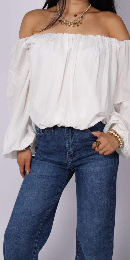 Off-the-shoulder top 1805 - white