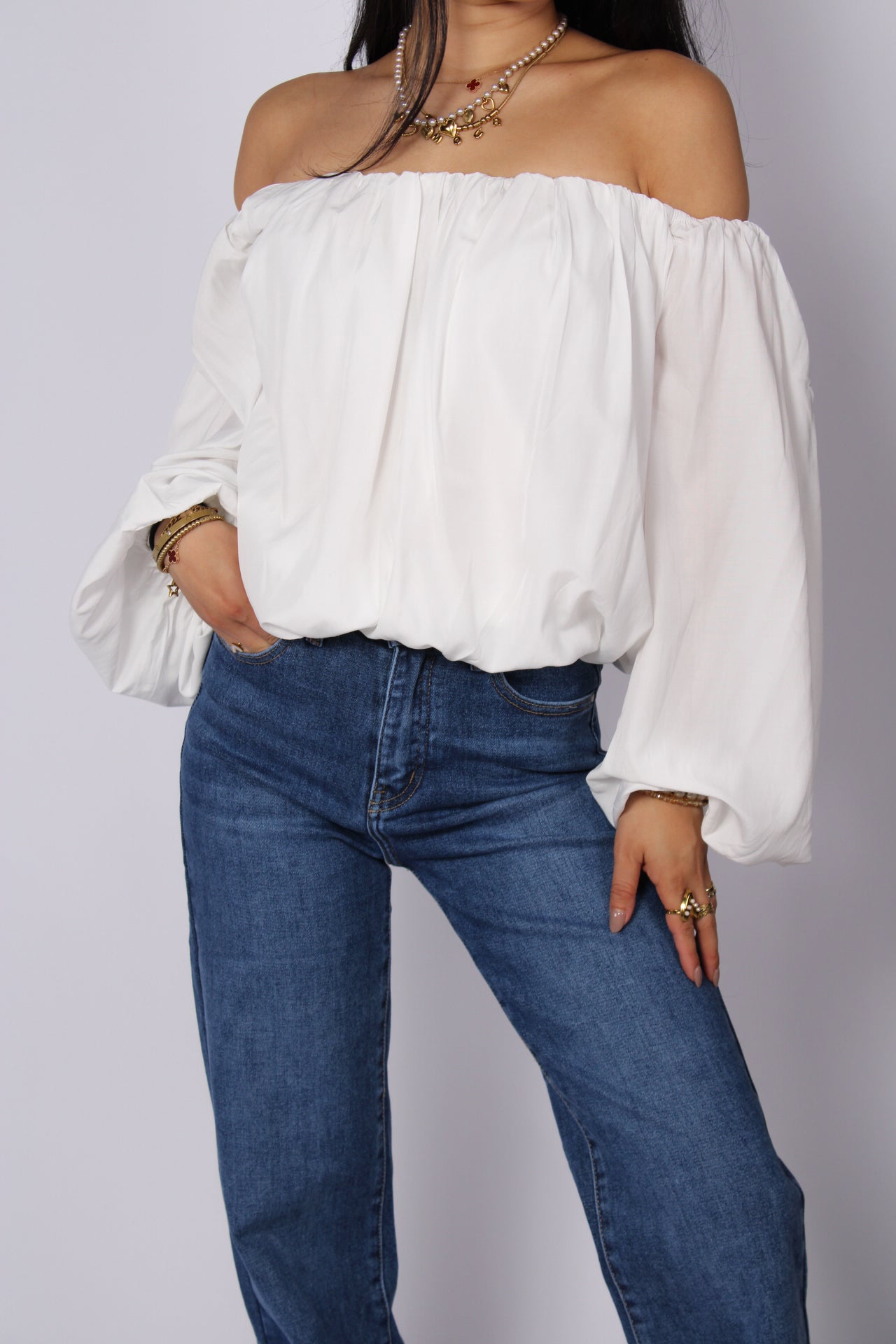 OFF SHOULDER TOP 1805 - WHITE