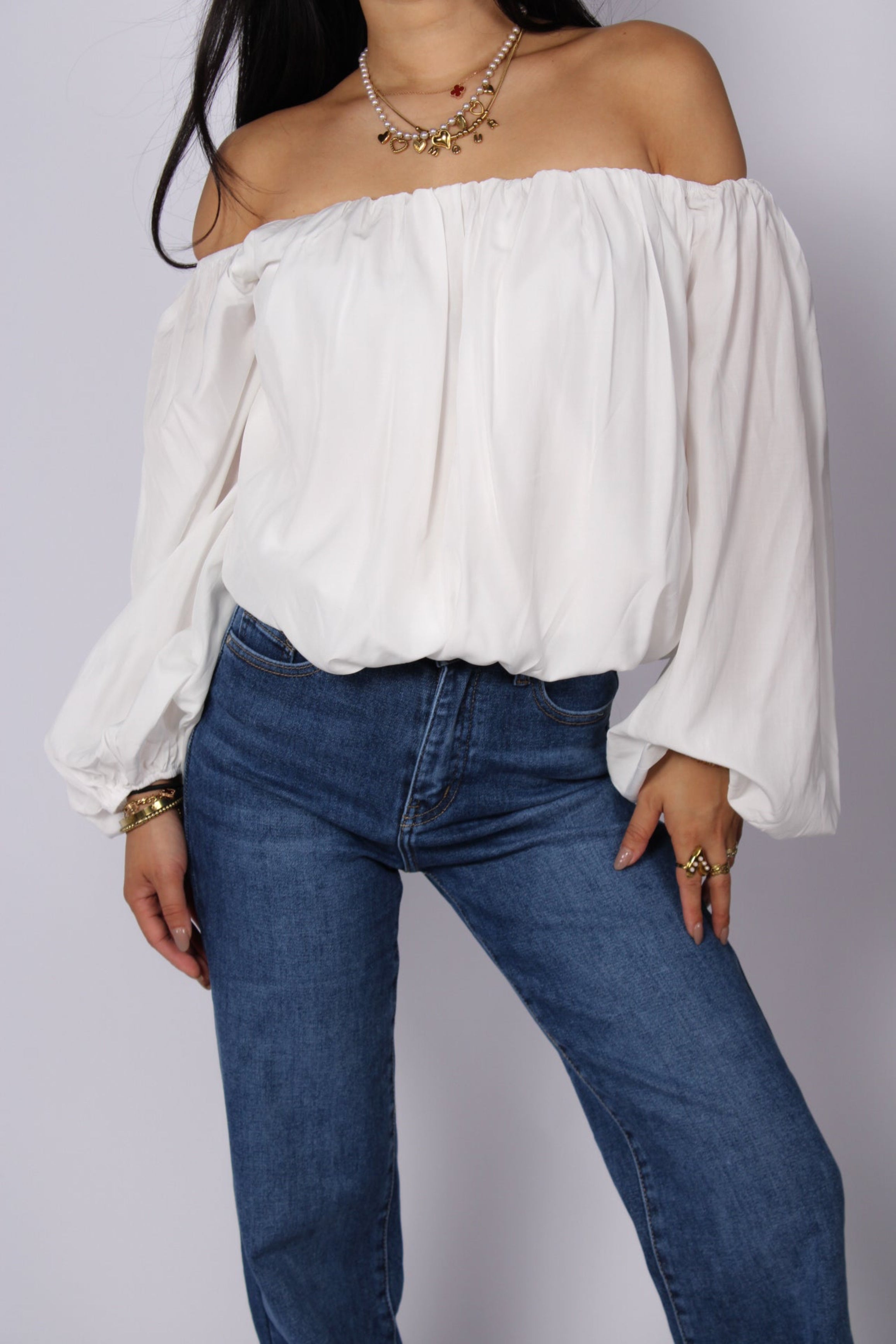 OFF SHOULDER TOP 1805 - WHITE
