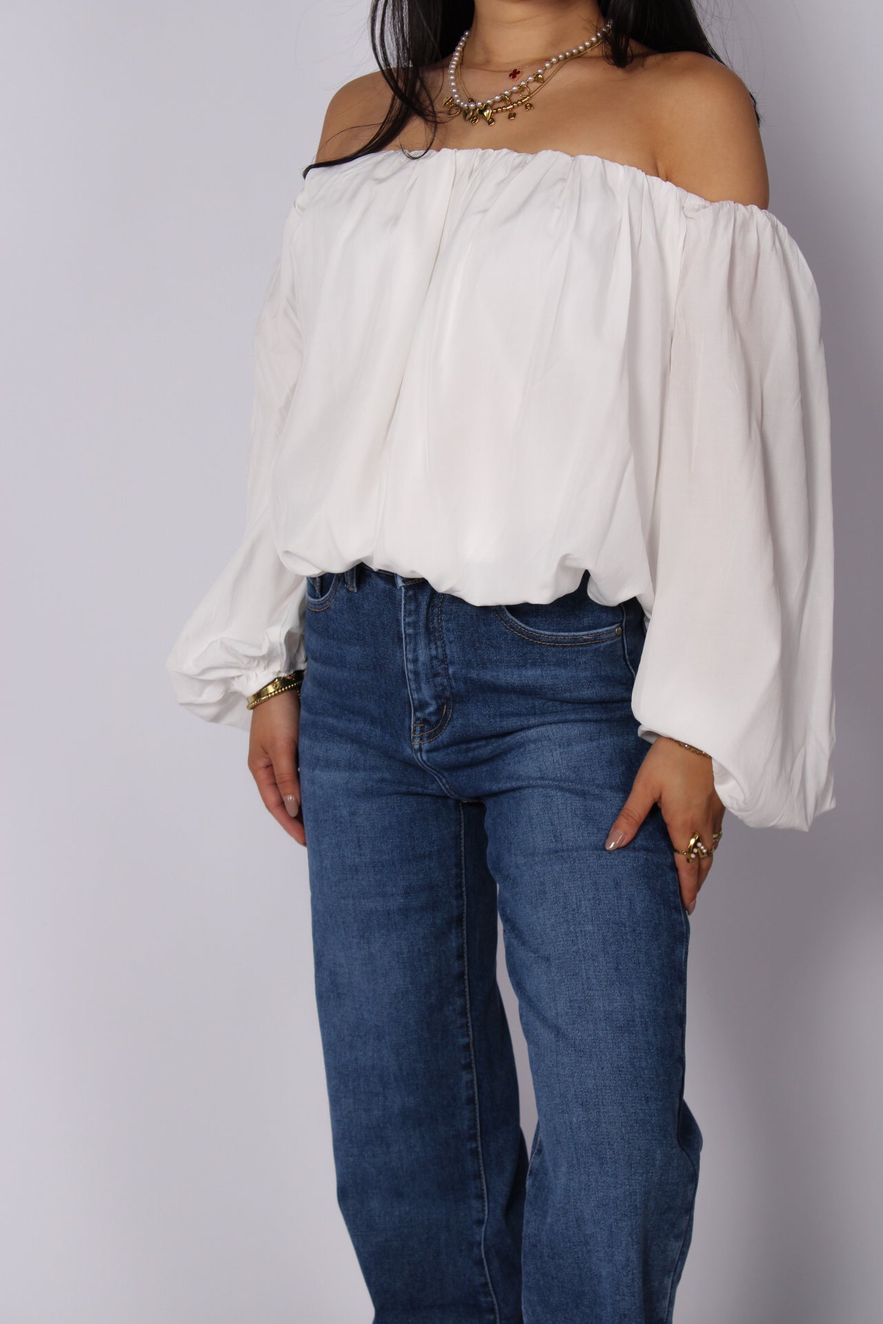 OFF SHOULDER TOP 1805 - WHITE