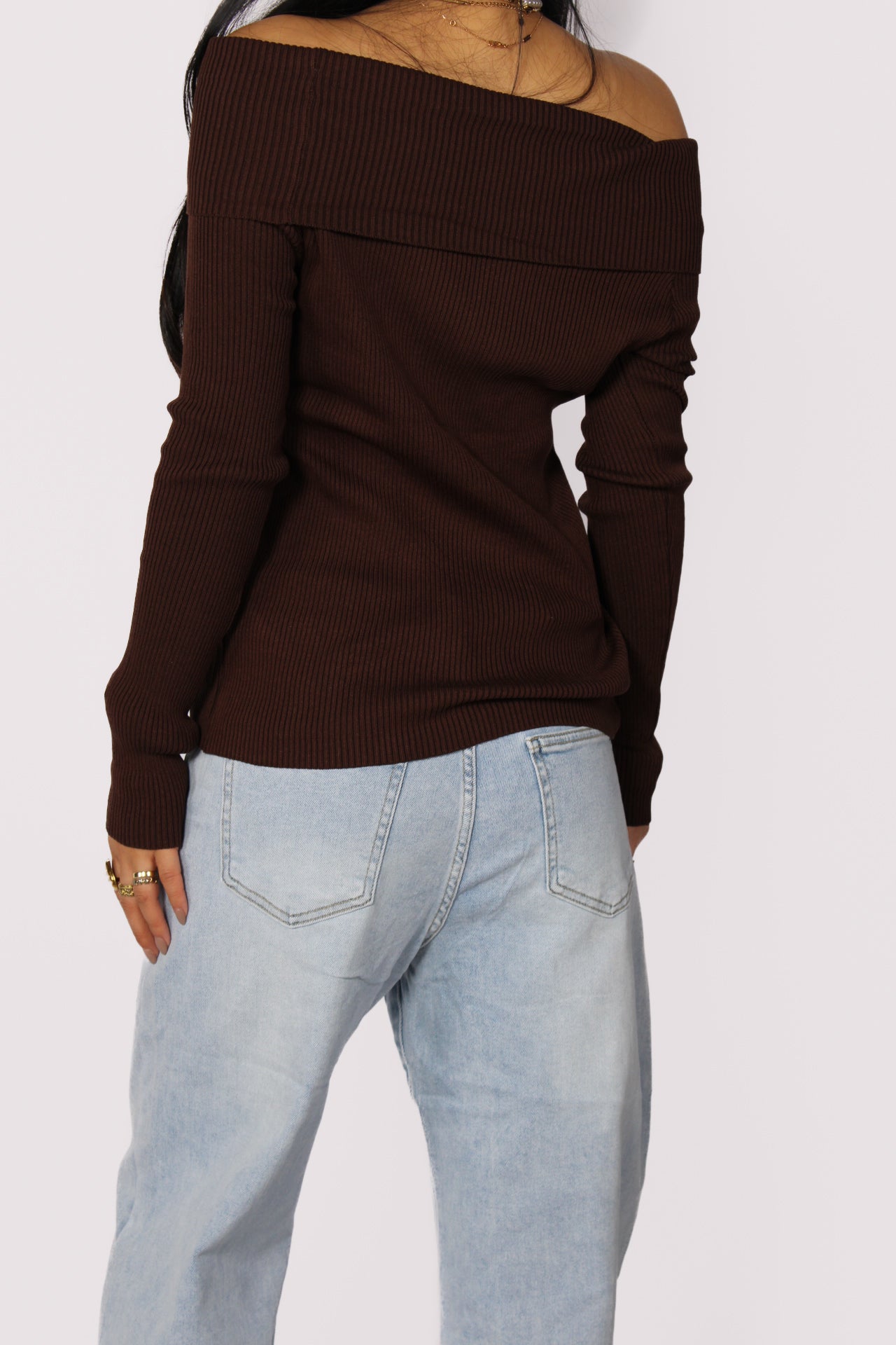 OFF SHOULDER TOP 5046 - BROWN