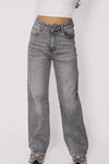 ''PETITE'' WIDE LEG JEANS 6742-5 - LIGHT GRAY