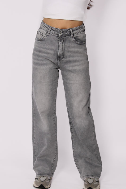''PETITE'' WIDE LEG JEANS 6742-5 - LIGHT GRAY