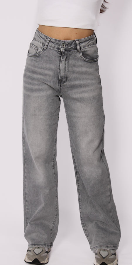 ''PETITE'' WIDE LEG JEANS 6742-5 - LIGHT GREY
