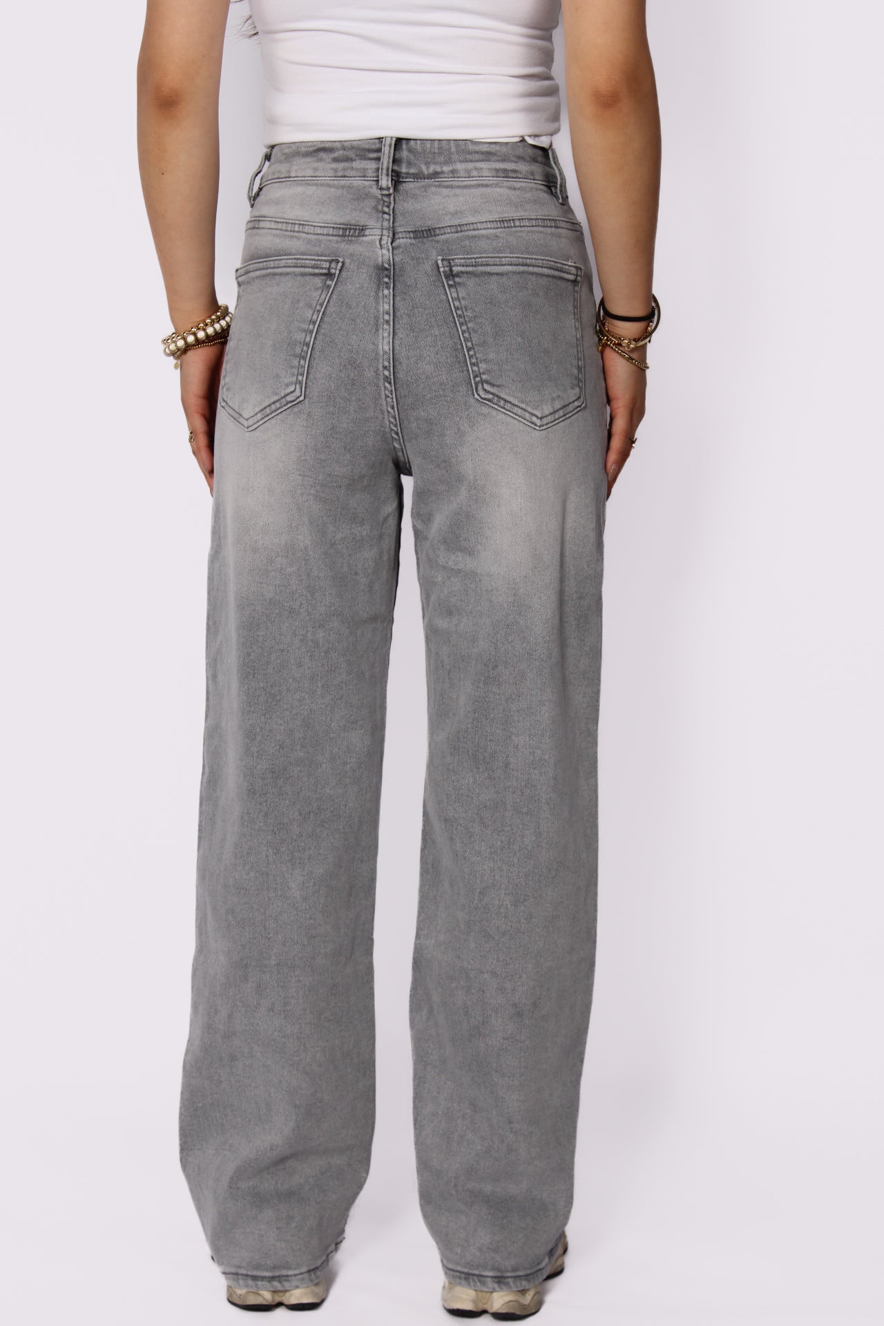 ''PETITE'' WIDE LEG JEANS 6742-5 - LIGHT GRAY