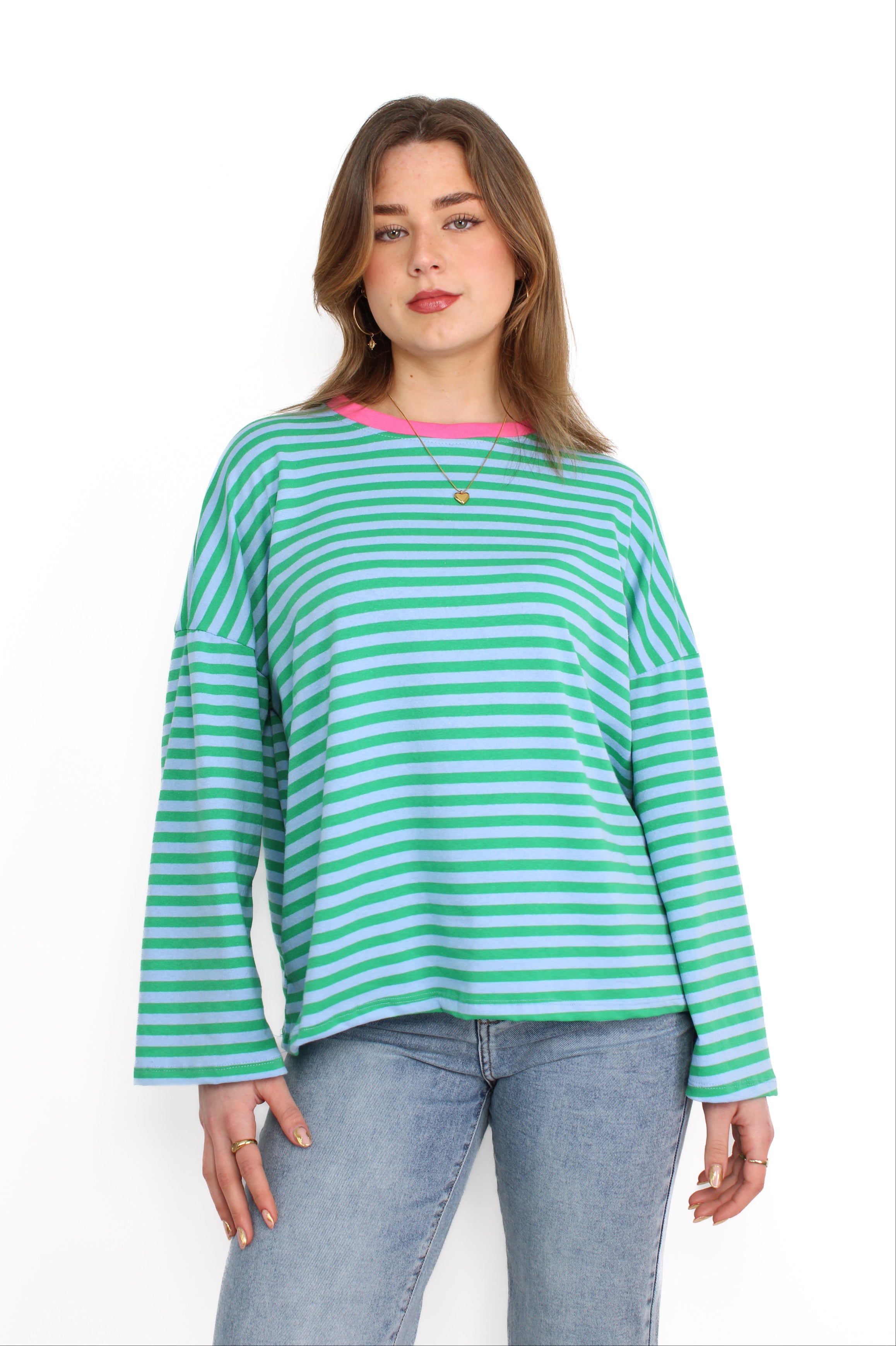 STRIPE VIBE LONG SLEEVE - GREEN BLUE