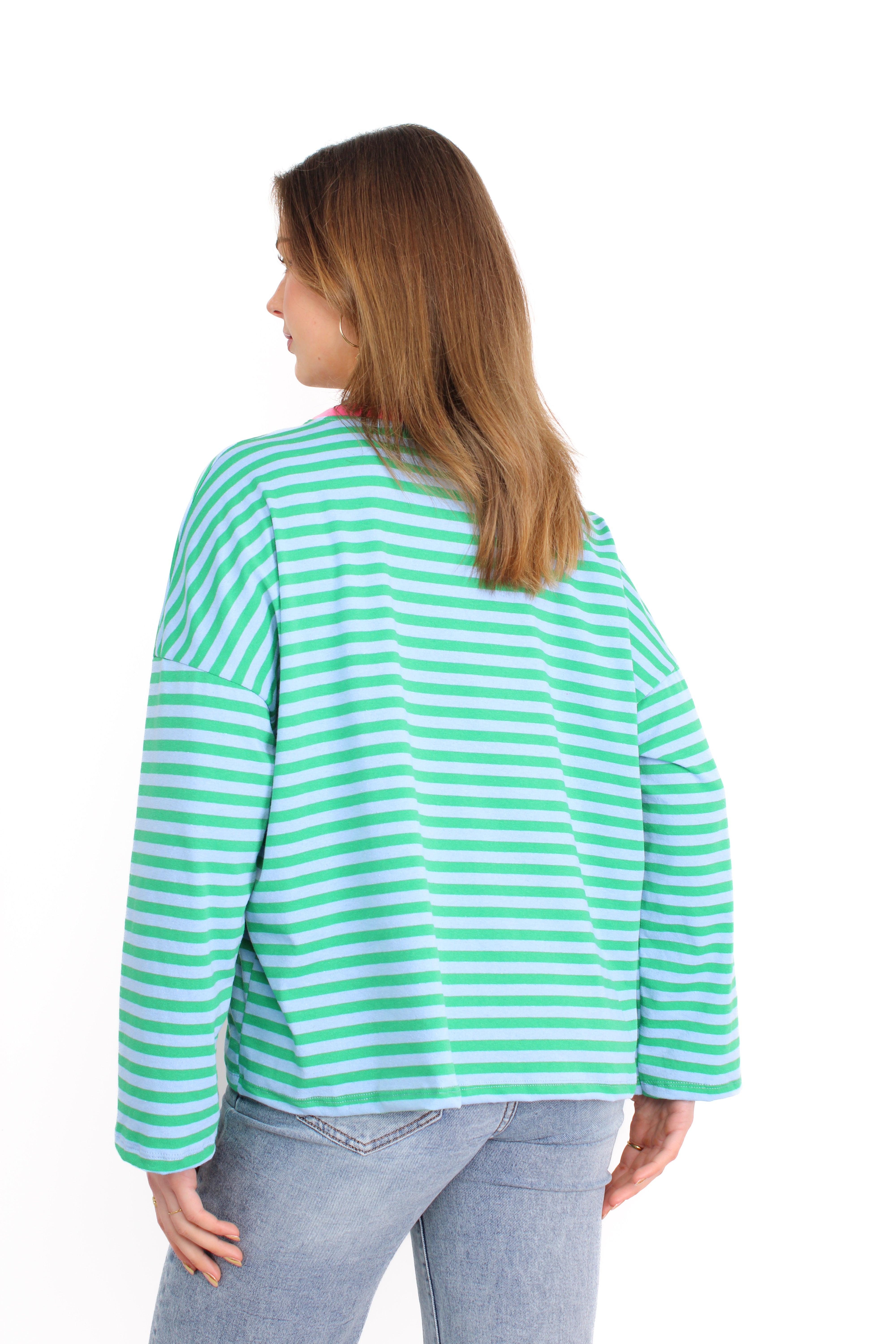 STRIPE VIBE LONG SLEEVE - GREEN BLUE