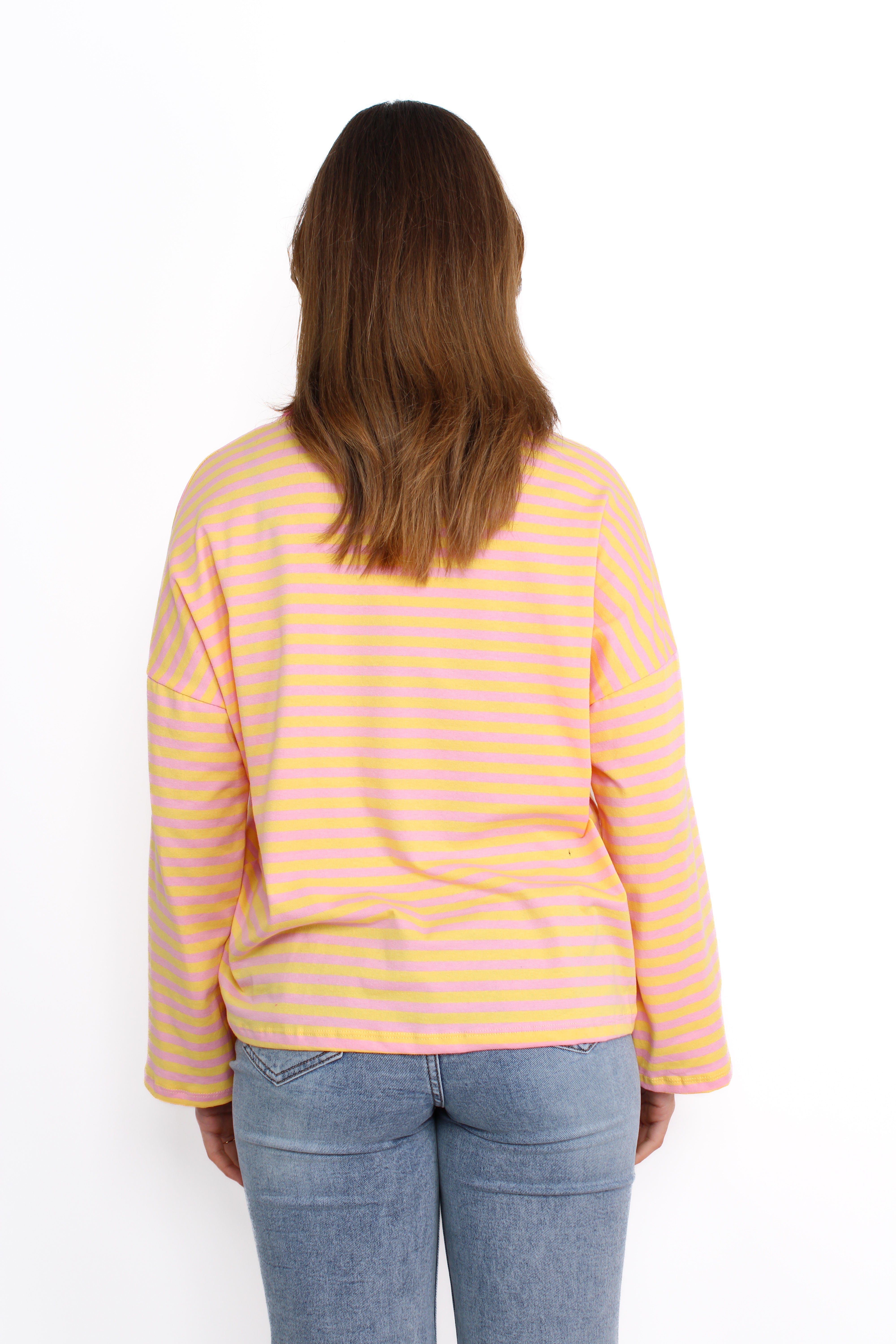 STRIPE VIBE LONG SLEEVE - YELLOW PINK