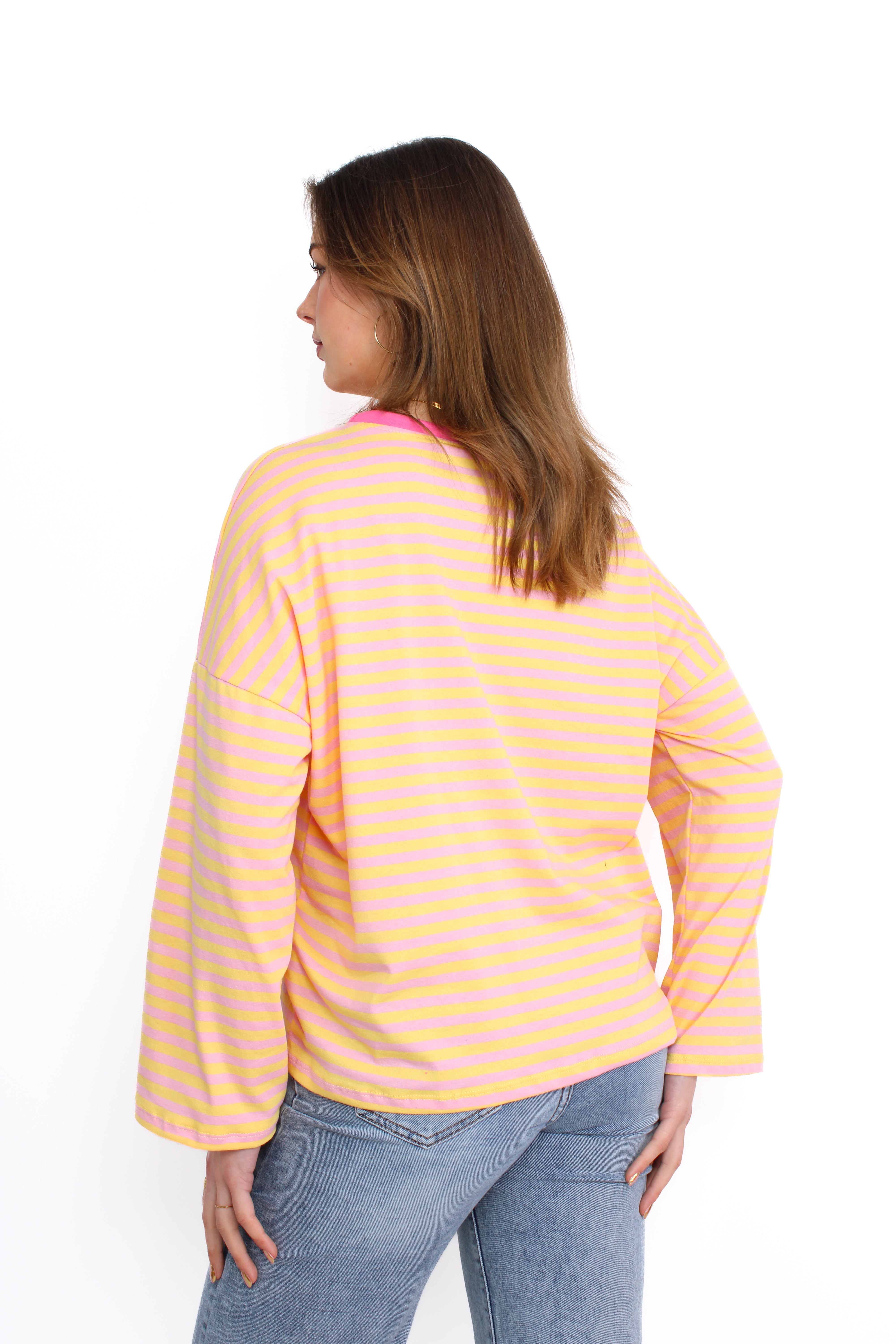 STRIPE VIBE LONG SLEEVE - YELLOW PINK