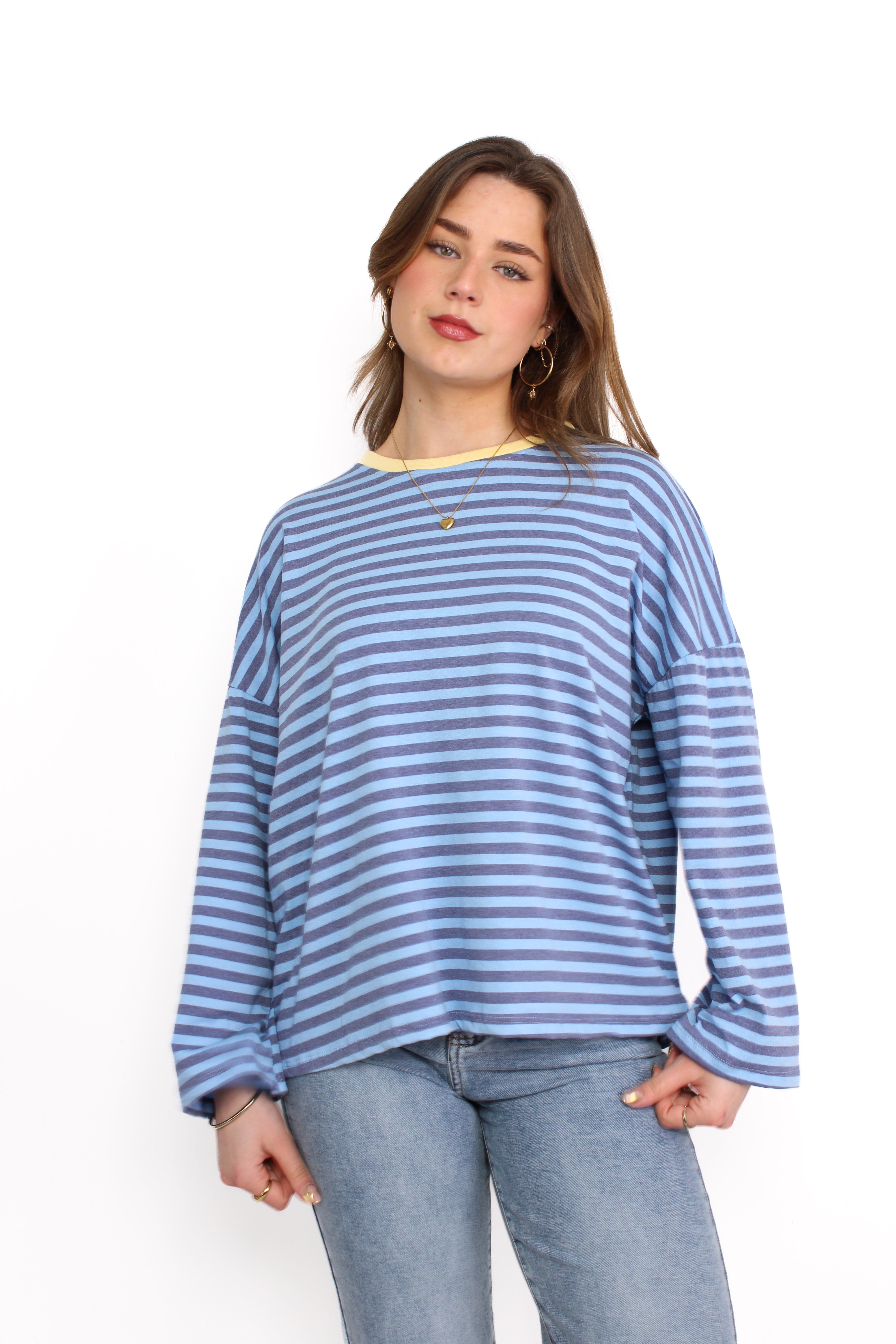 STRIPE VIBE LONG SLEEVE - BLUE