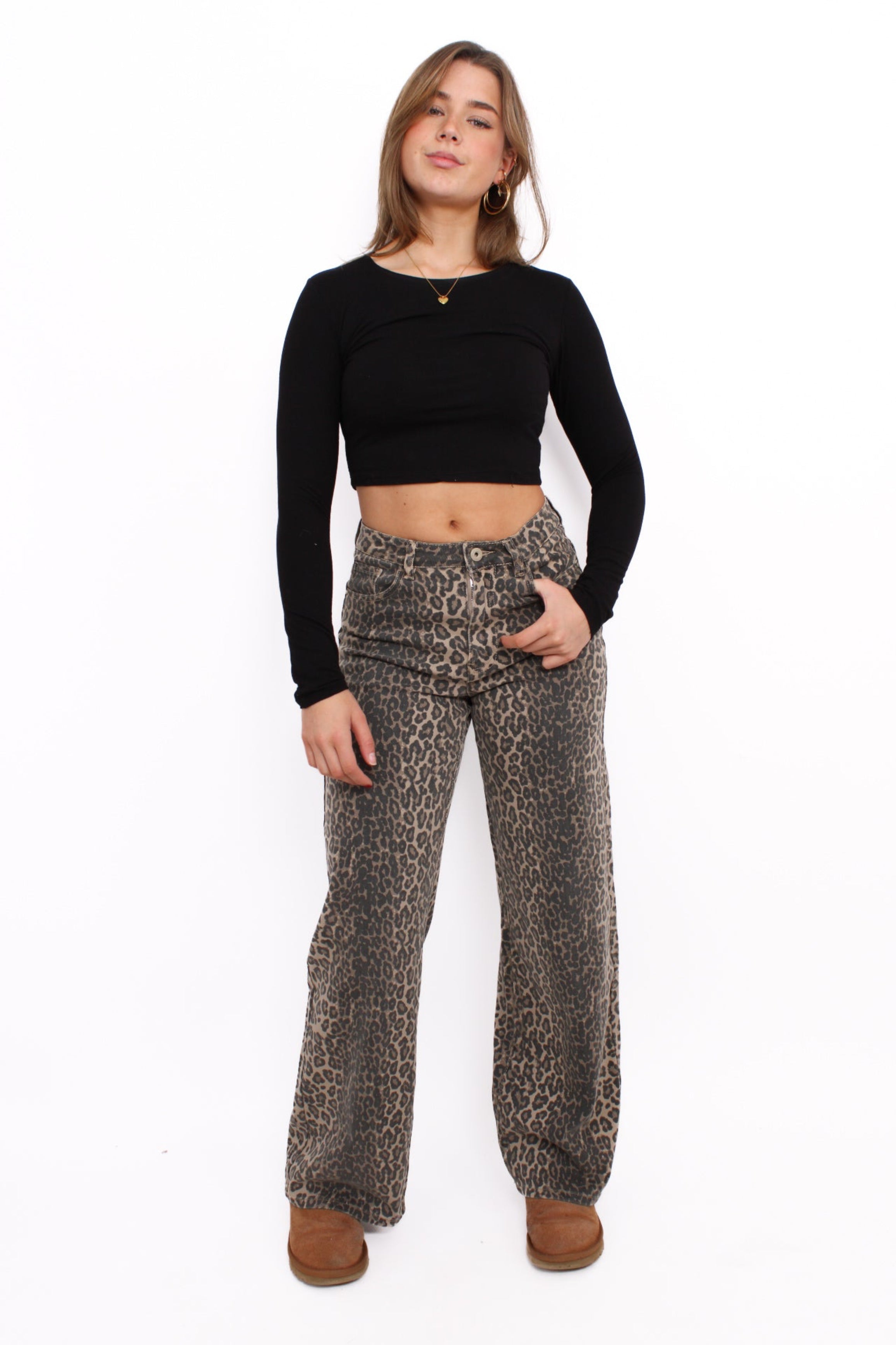 DAD FIT JEANS - LEOPARD