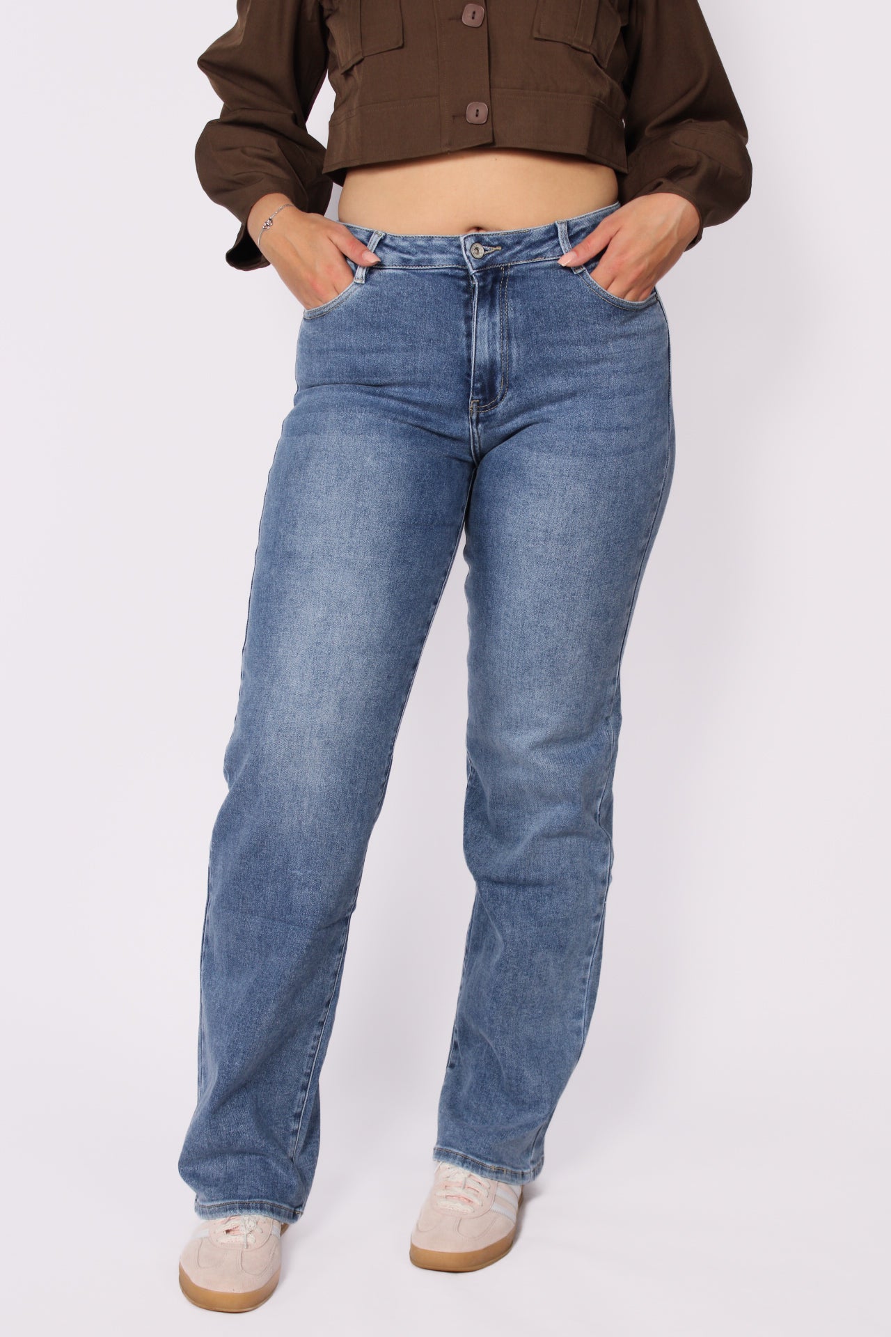 ''TALL'' WIDE LEG JEANS 6743-1 - MID DENIM