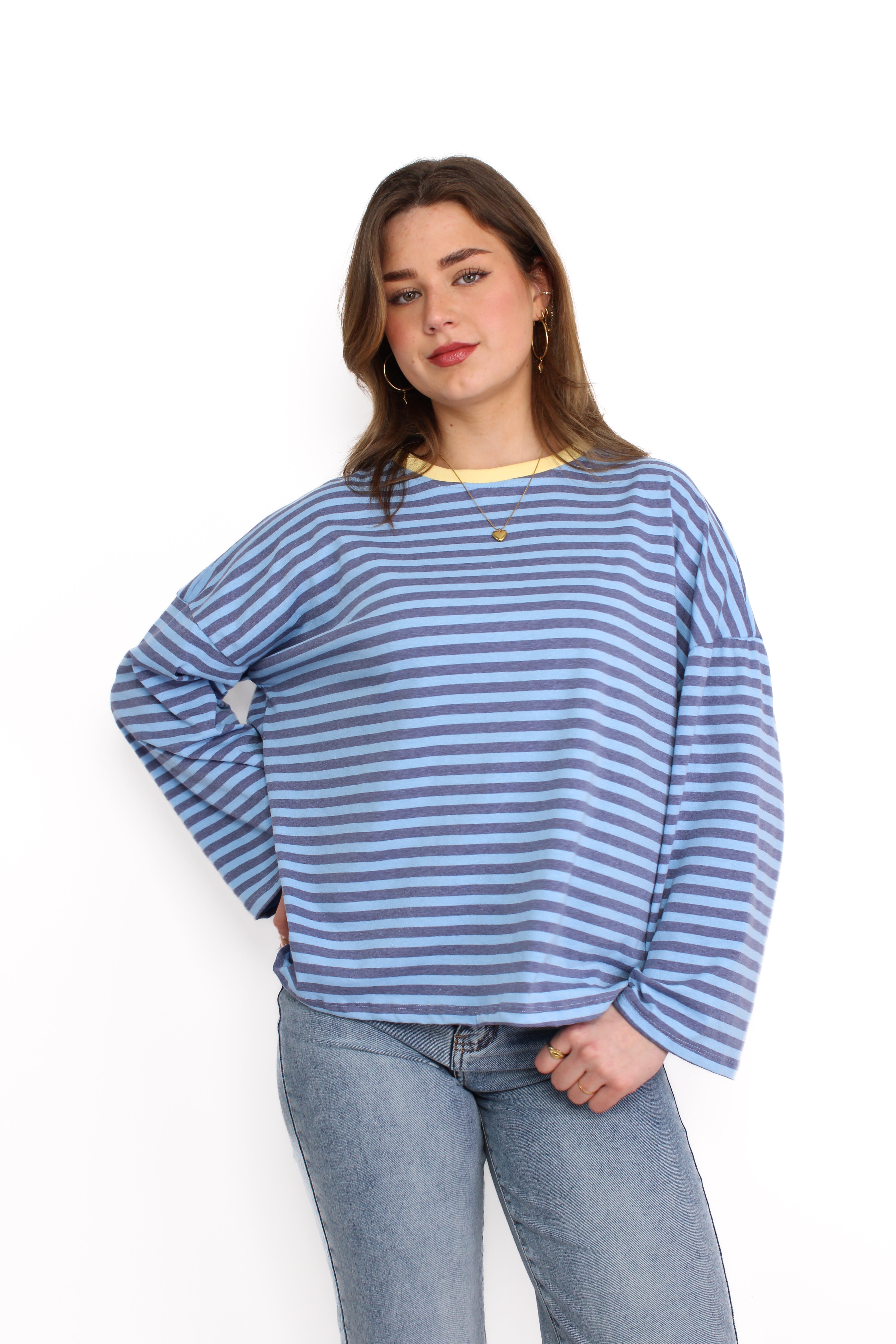 STRIPE VIBE LONG SLEEVE - BLUE