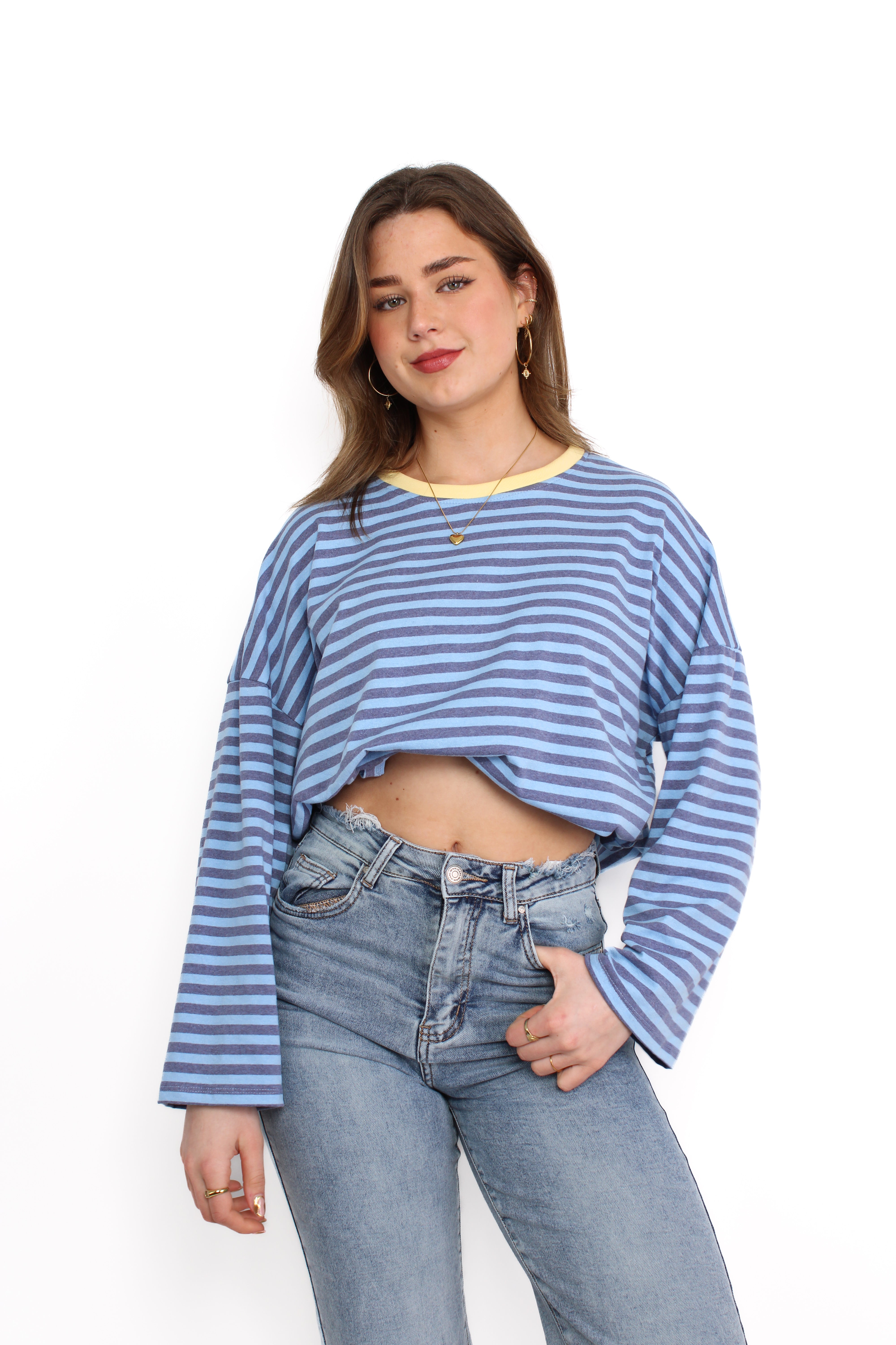 STRIPE VIBE LONG SLEEVE - BLUE