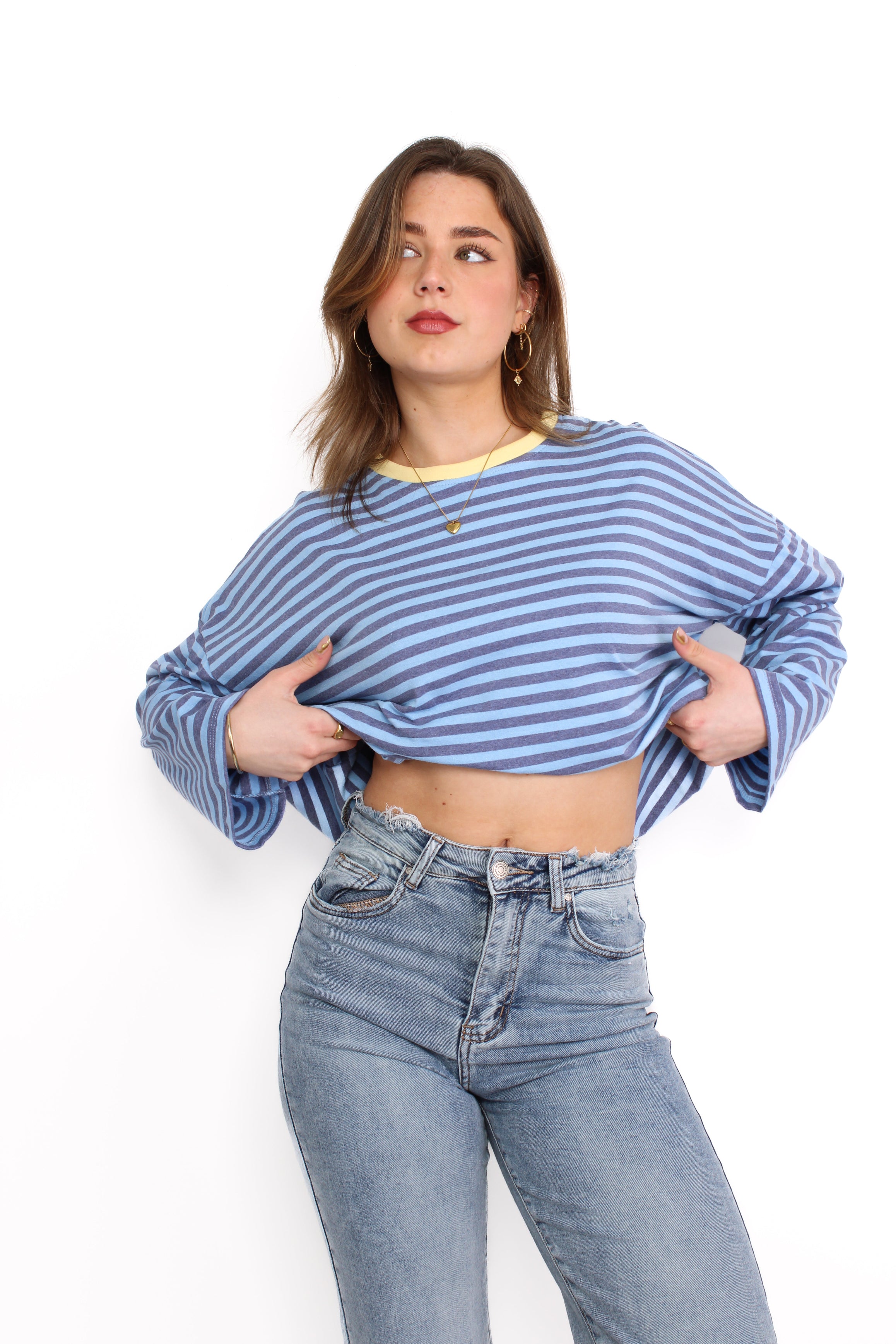 STRIPE VIBE LONG SLEEVE - BLUE