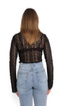 WILD ROMANCE LACE TOP - BLACK