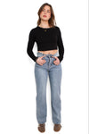 WIDE LEG DESTROYED JEANS 5372 - DENIM