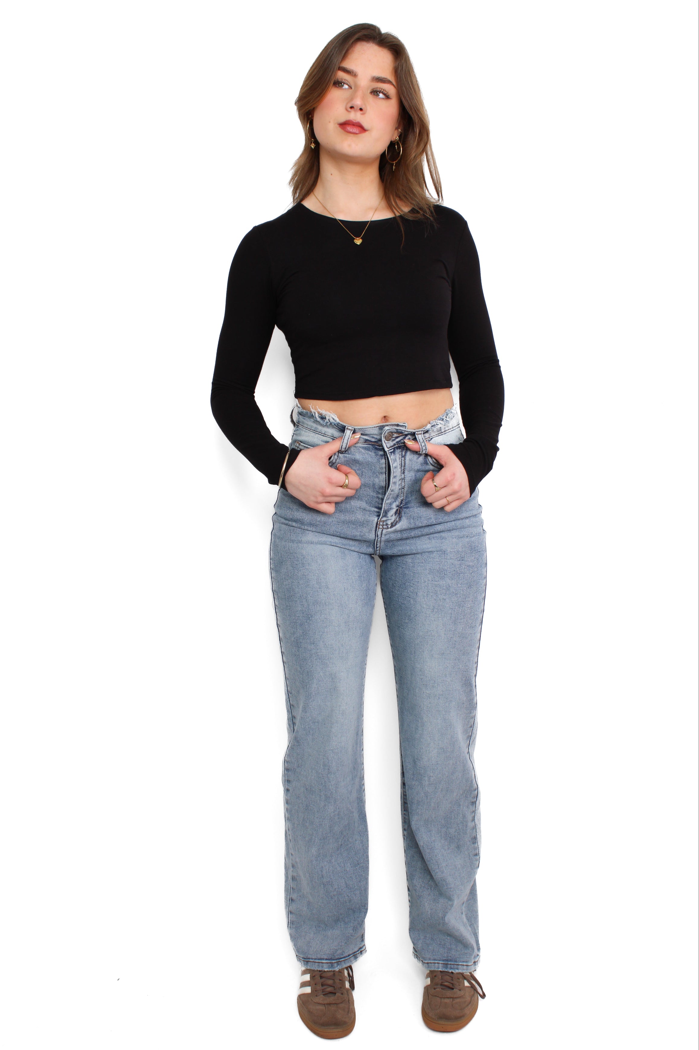 WIDE LEG DESTROYED JEANS 5372 - DENIM