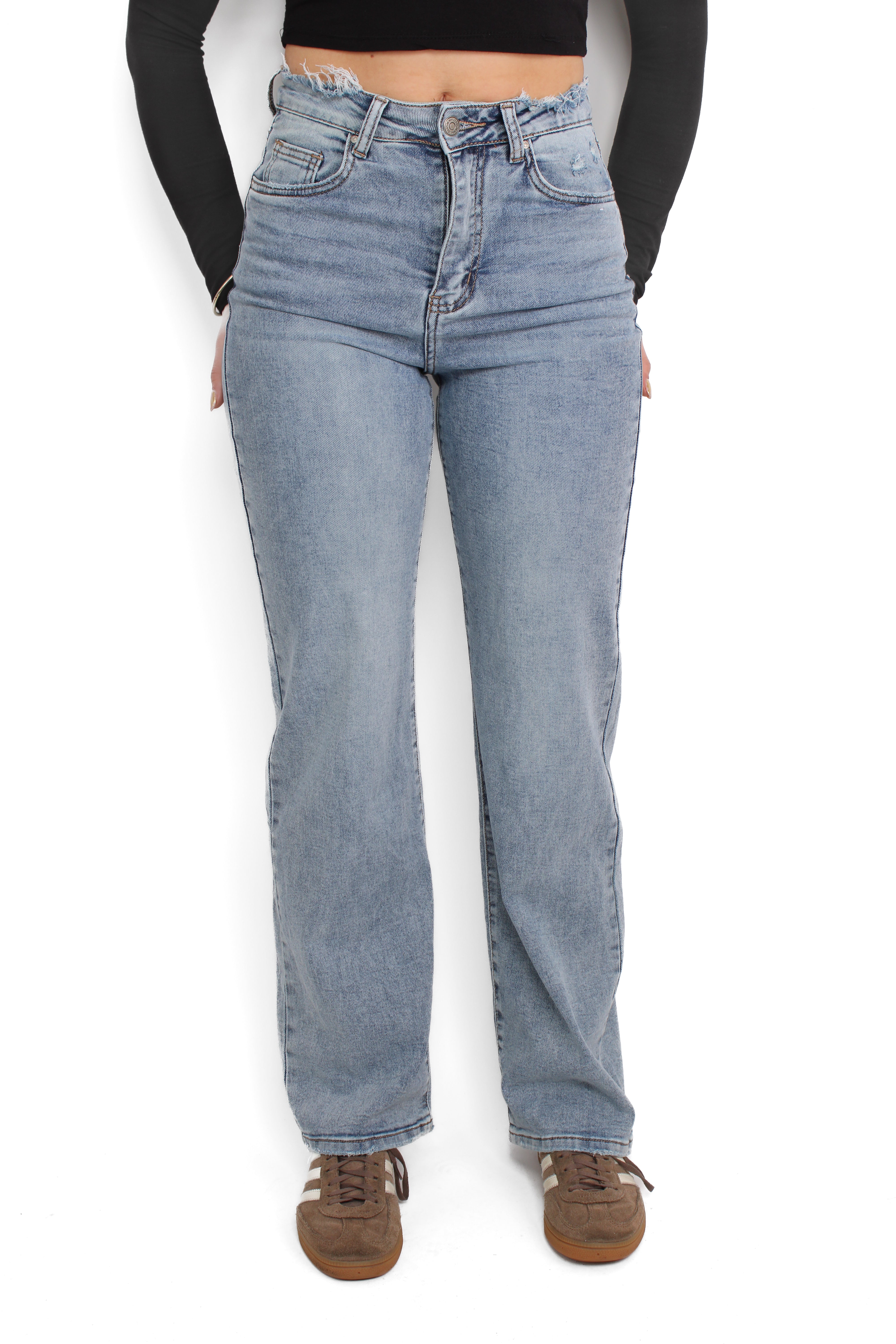 WIDE LEG DESTROYED JEANS 5372 - DENIM