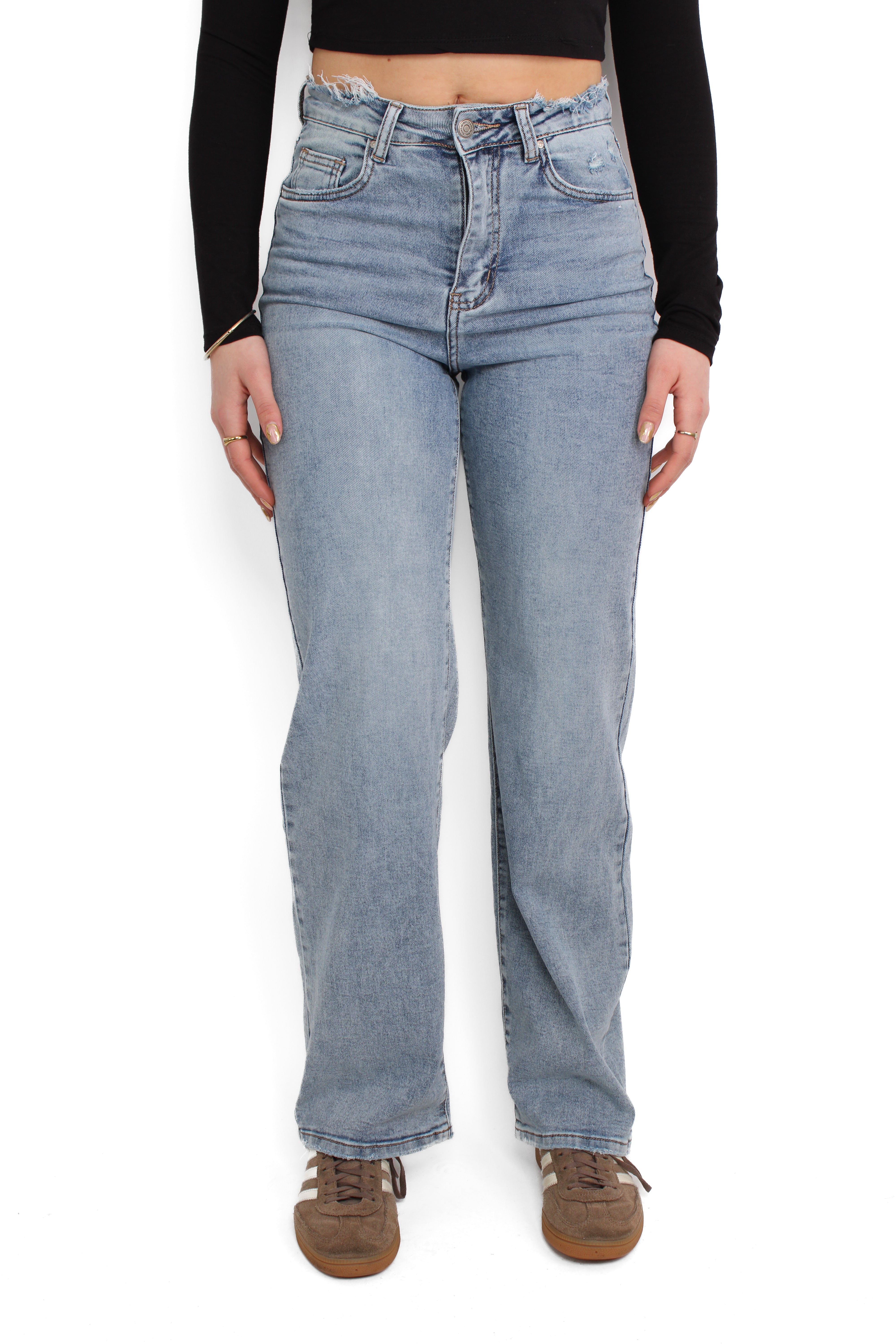 WIDE LEG DESTROYED JEANS 5372 - DENIM