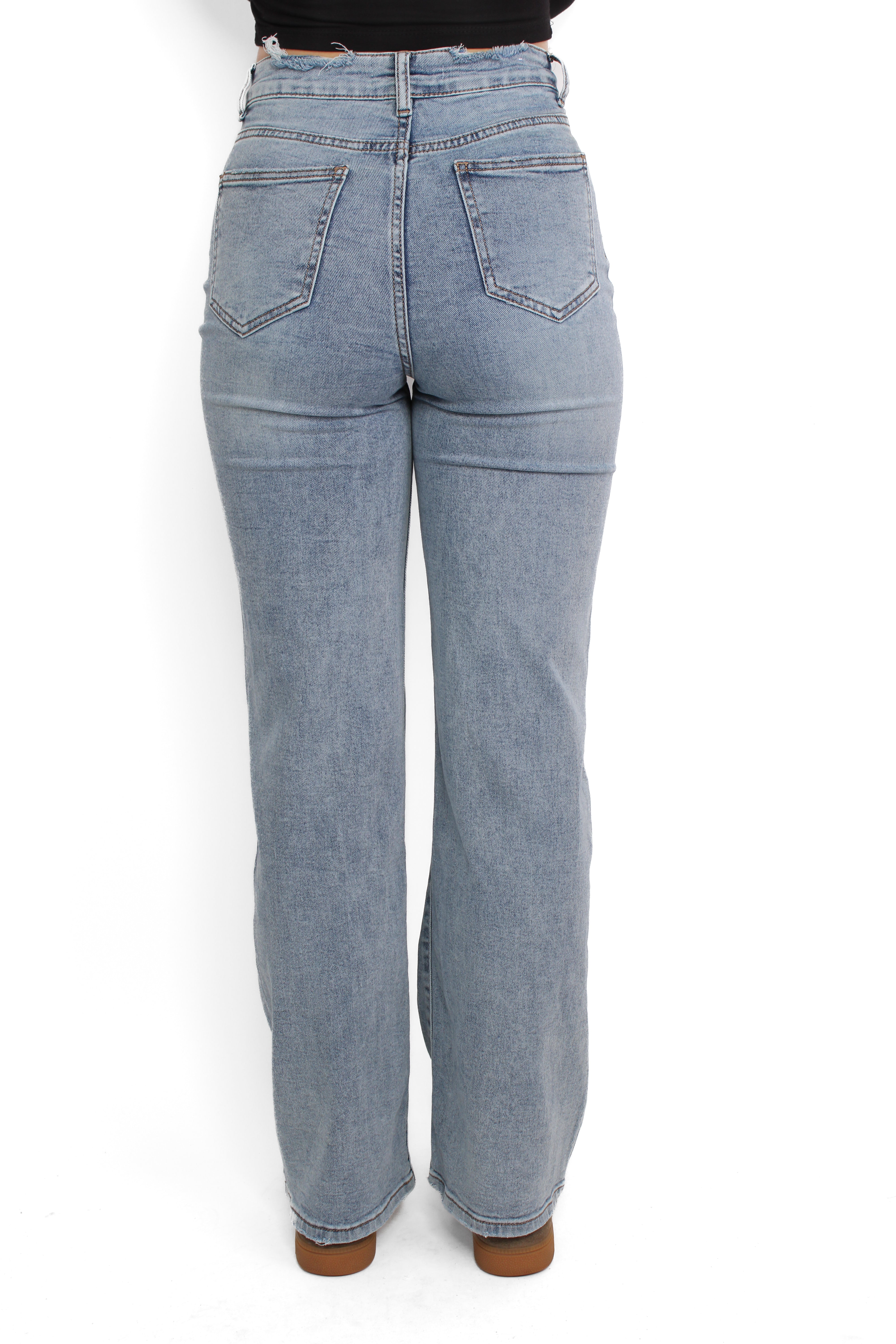 WIDE LEG DESTROYED JEANS 5372 - DENIM