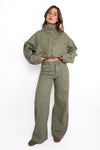WIDE LEG JEANS 0686 - SAGE GREEN