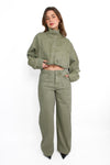 WIDE LEG JEANS 0686 - SAGE GREEN