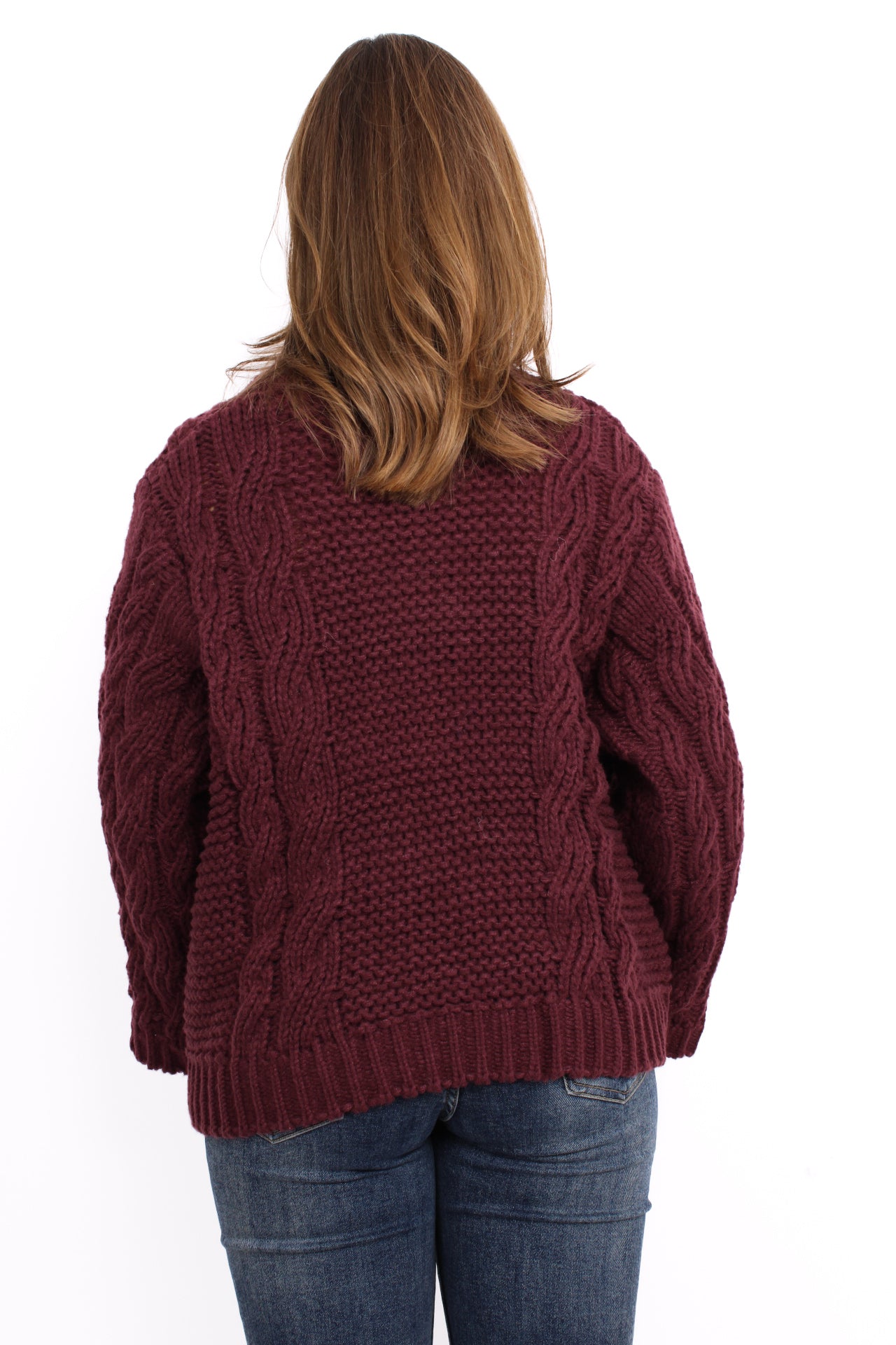 MILEY CABLE KNIT - PLUM