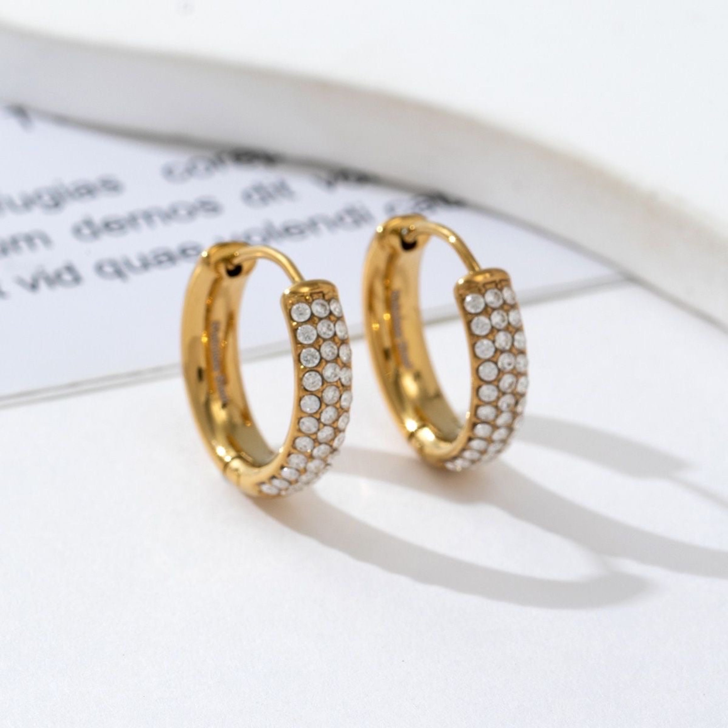 DIAMOND HOOPS RING SMALL - GOLD