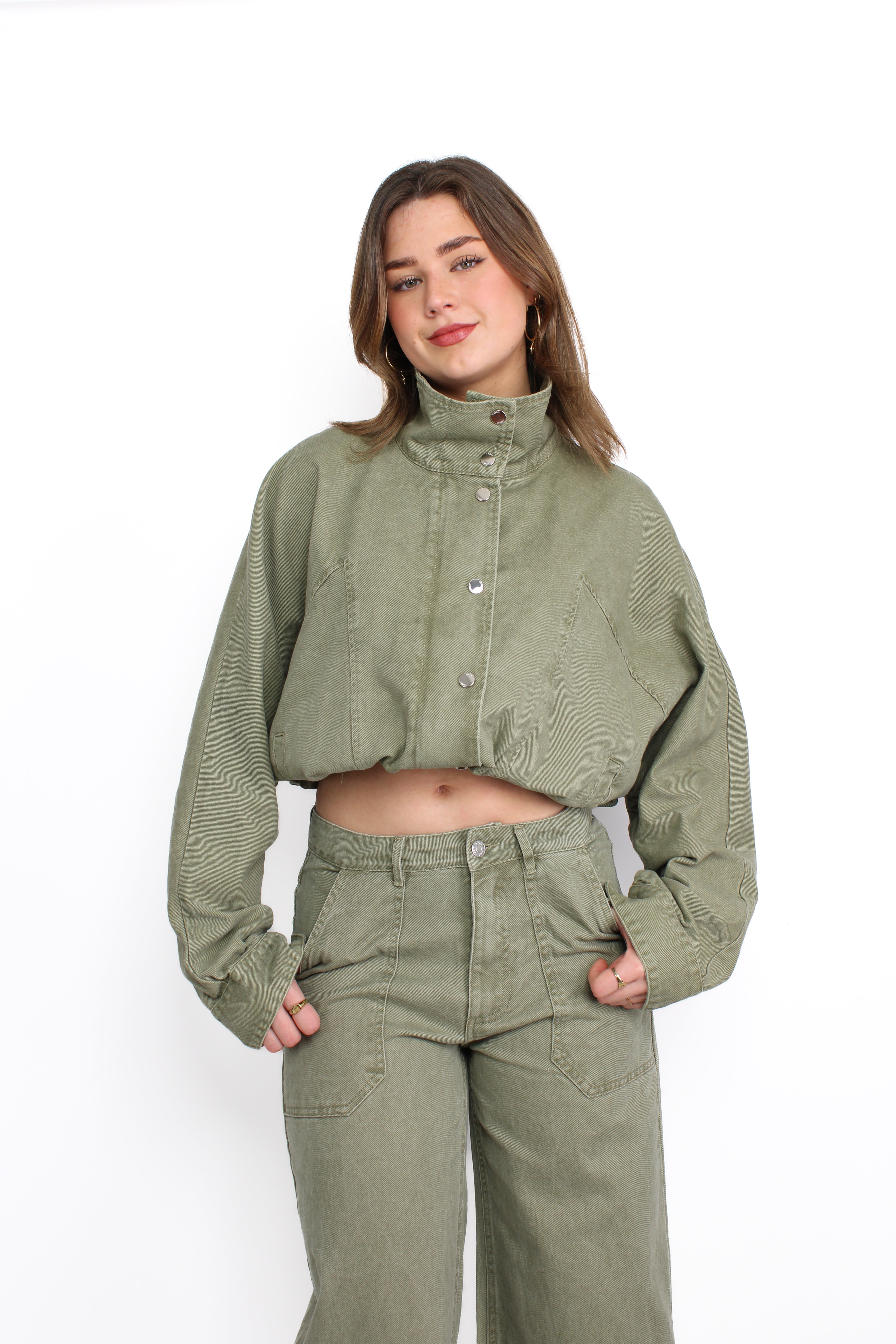 DENIM JACKET 11166 - SAGE GREEN