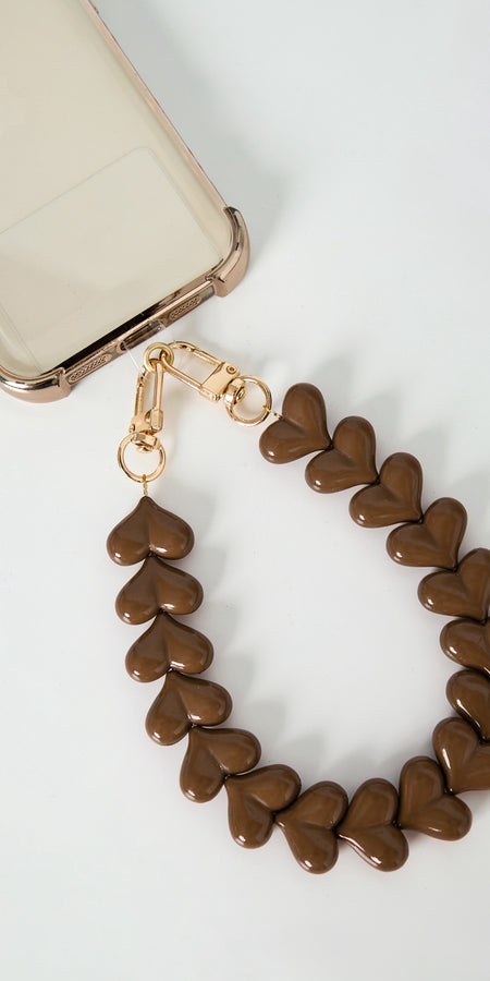 HEARTS PHONECORD - BROWN