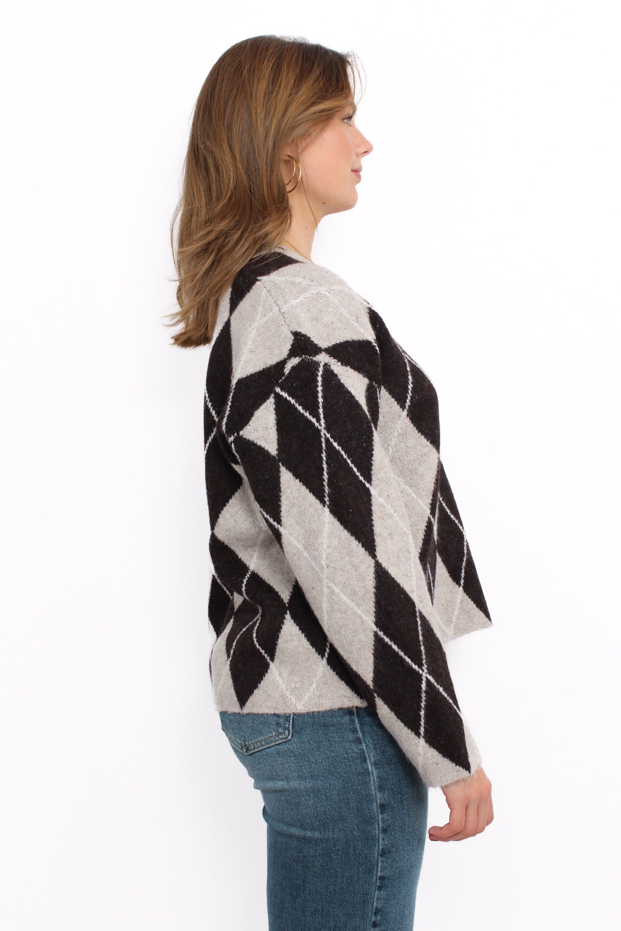 ARGYLE SWEATER - TAUPE