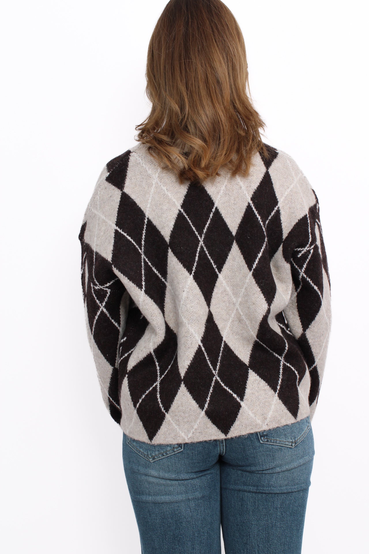 ARGYLE SWEATER - TAUPE