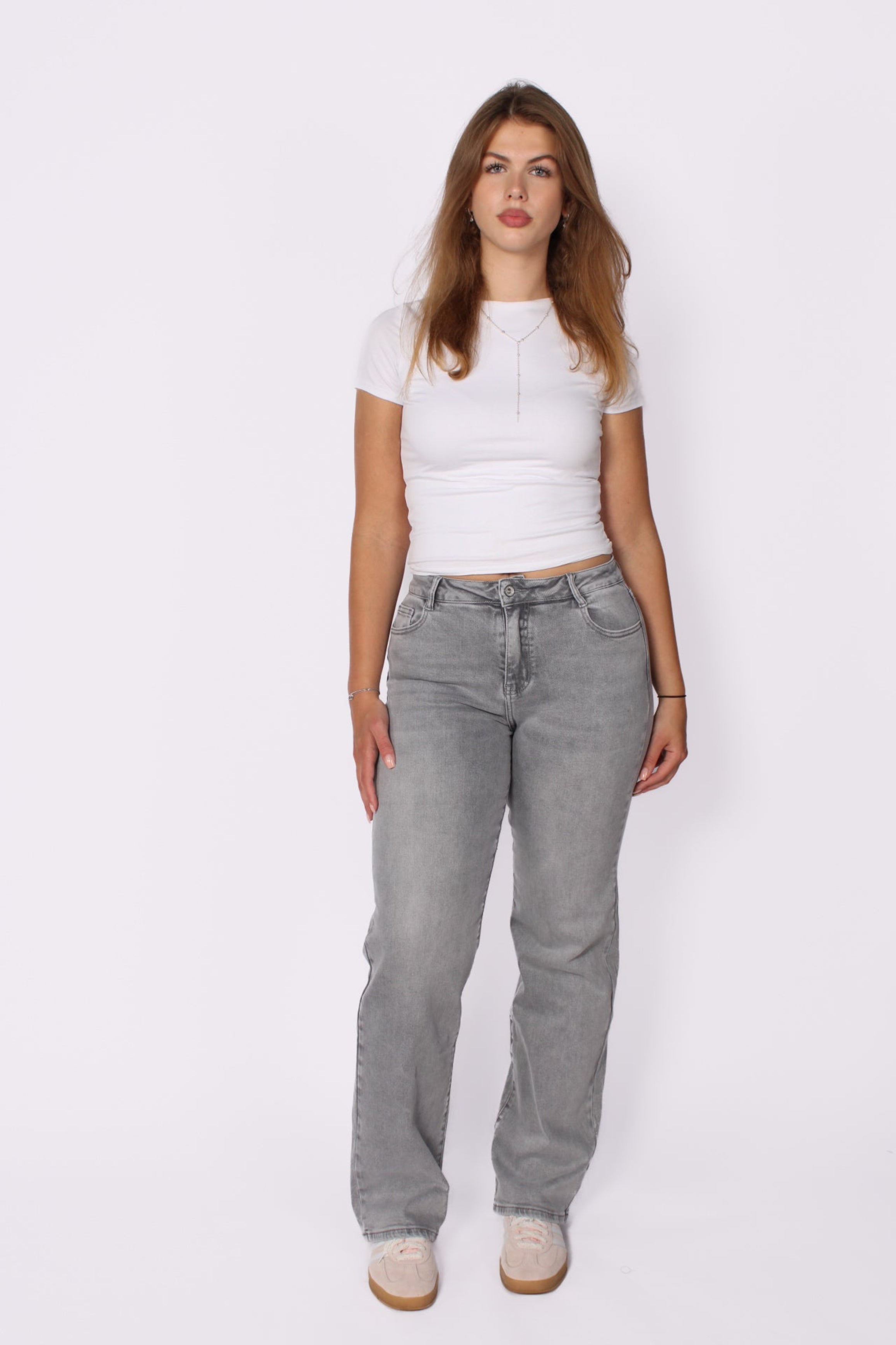 ''TALL'' WIDE LEG JEANS 6743-17 - LIGHT GRAY