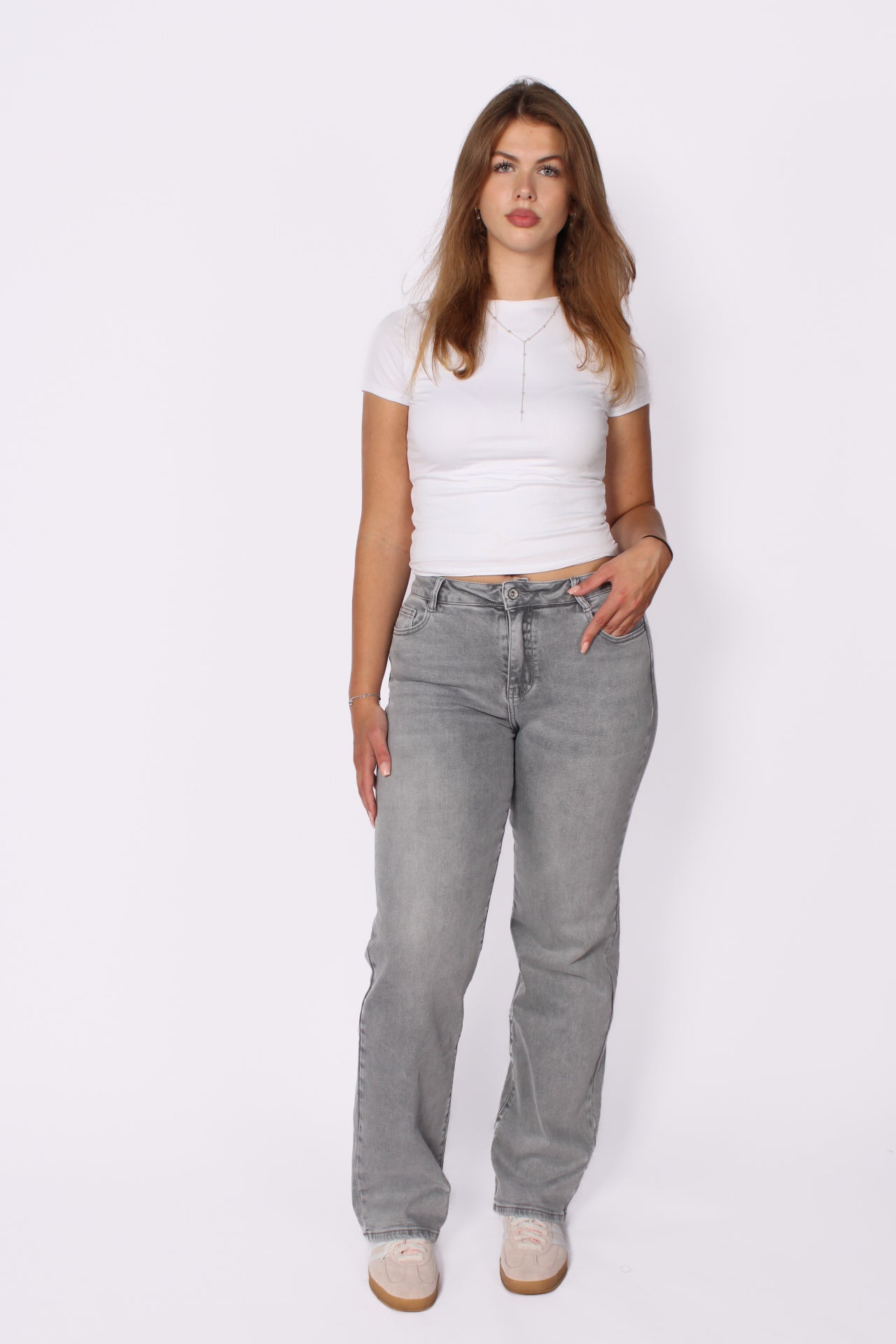 ''TALL'' WIDE LEG JEANS 6743-17 - LIGHT GRAY