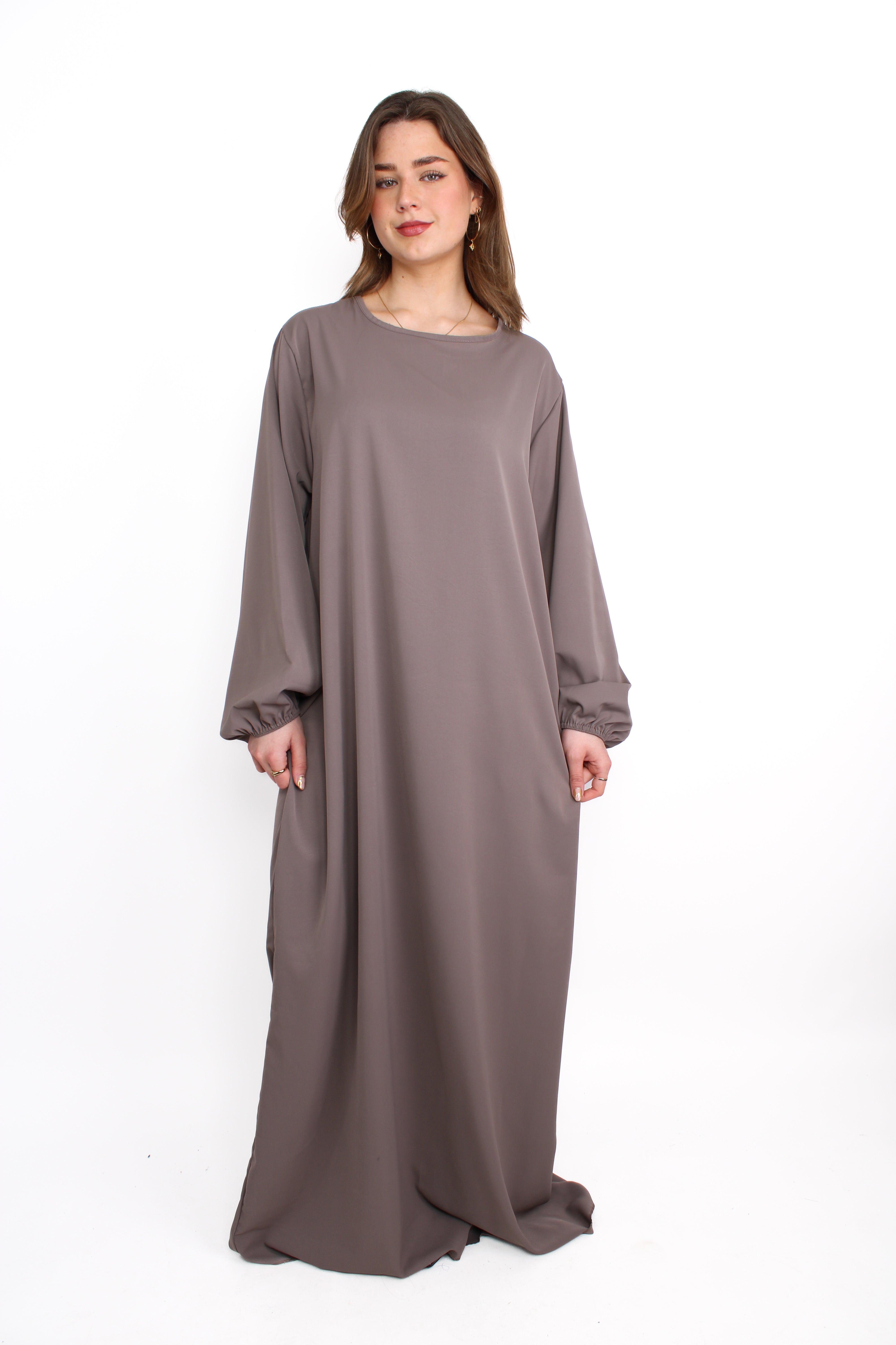 ''TALL'' SILKY ABAYA - TAUPE
