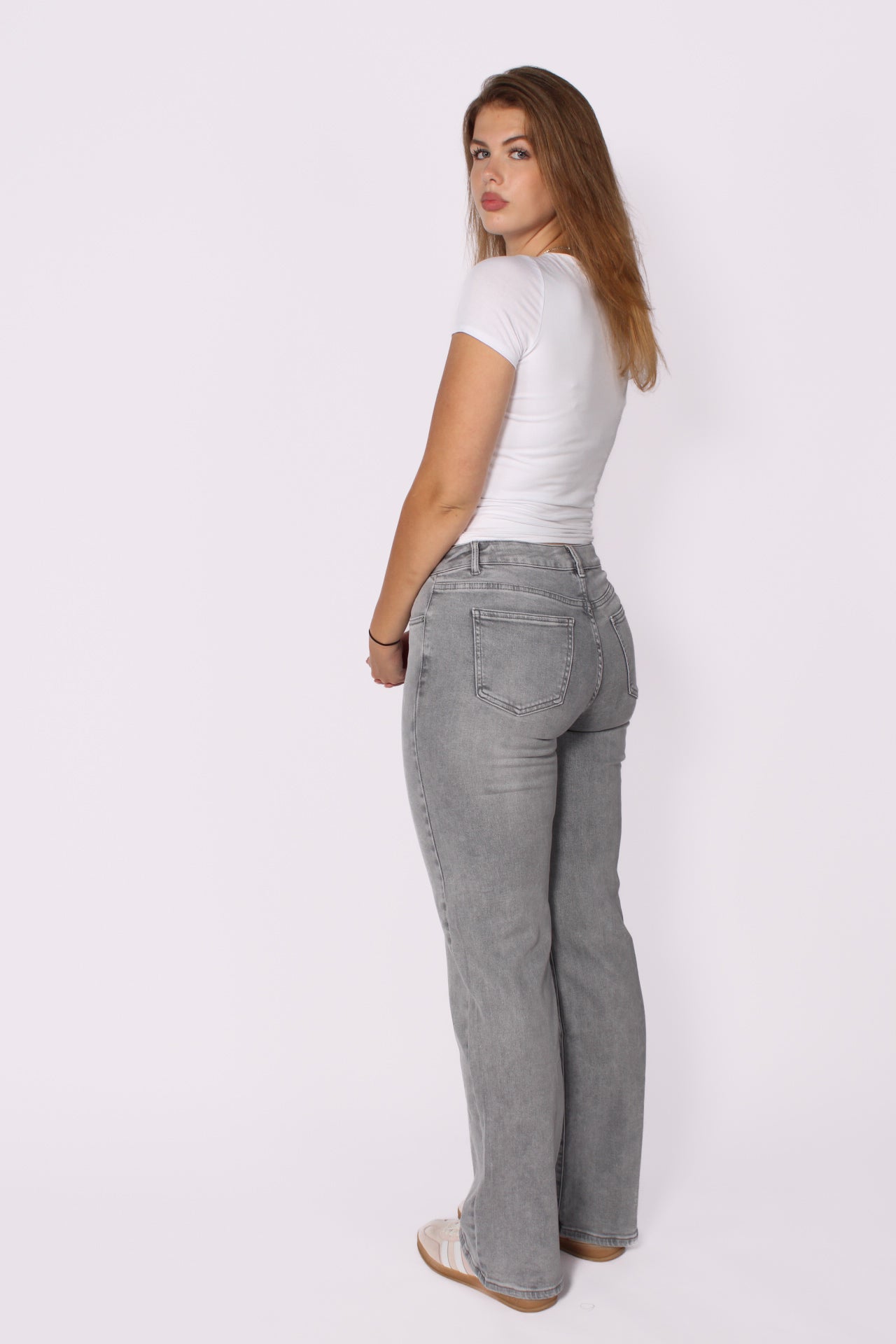 ''TALL'' WIDE LEG JEANS 6743-17 - LIGHT GRAY