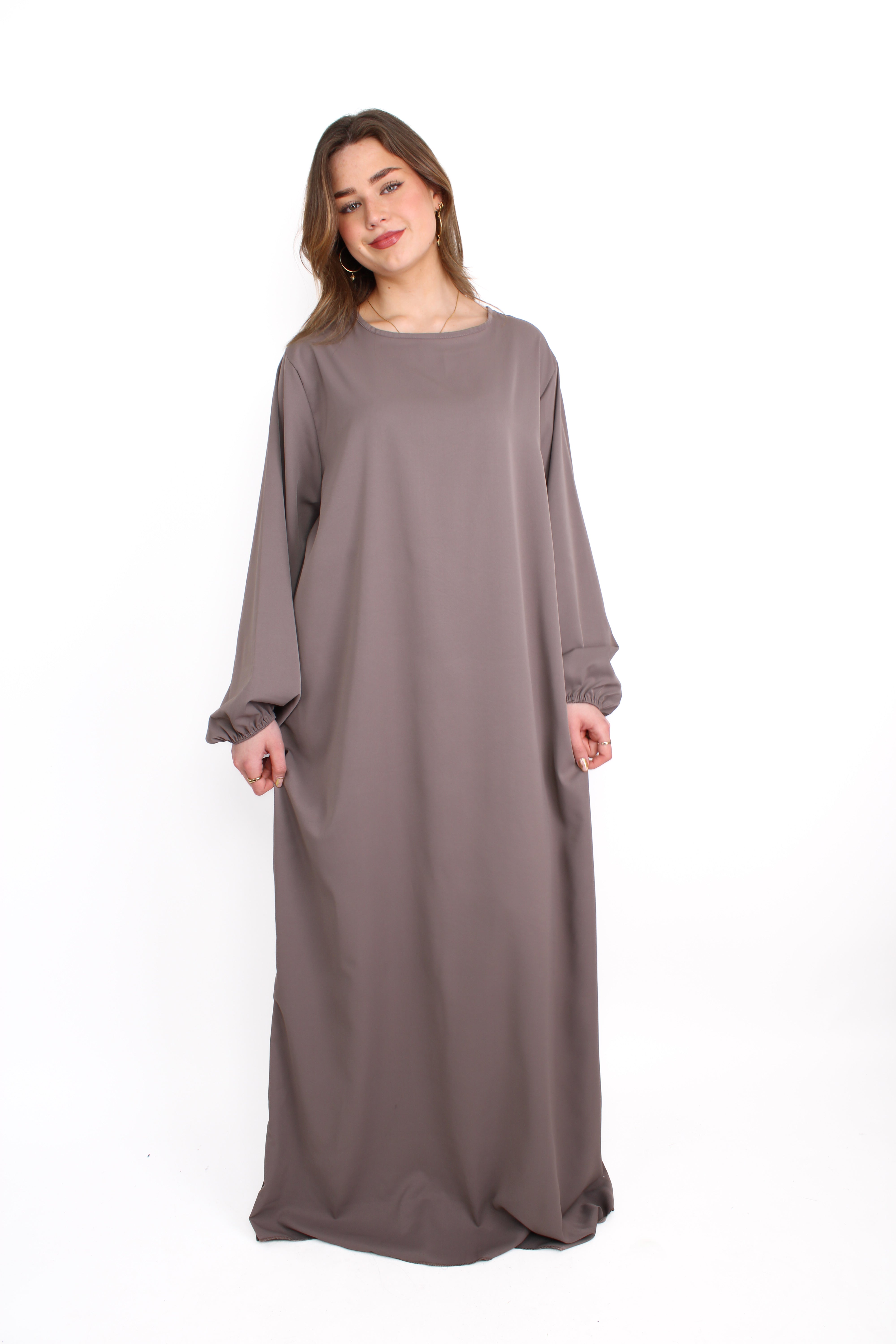 ''TALL'' SILKY ABAYA - TAUPE