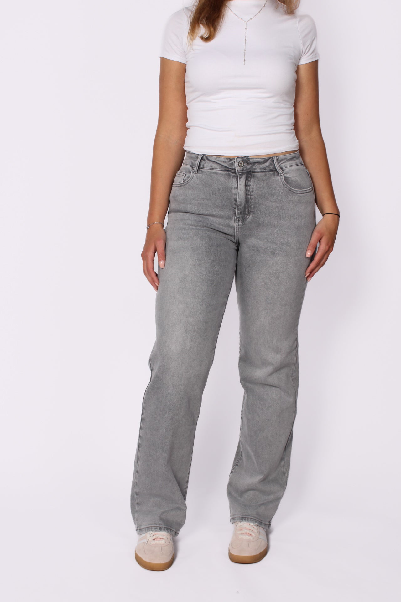 ''TALL'' WIDE LEG JEANS 6743-17 - LIGHT GRAY